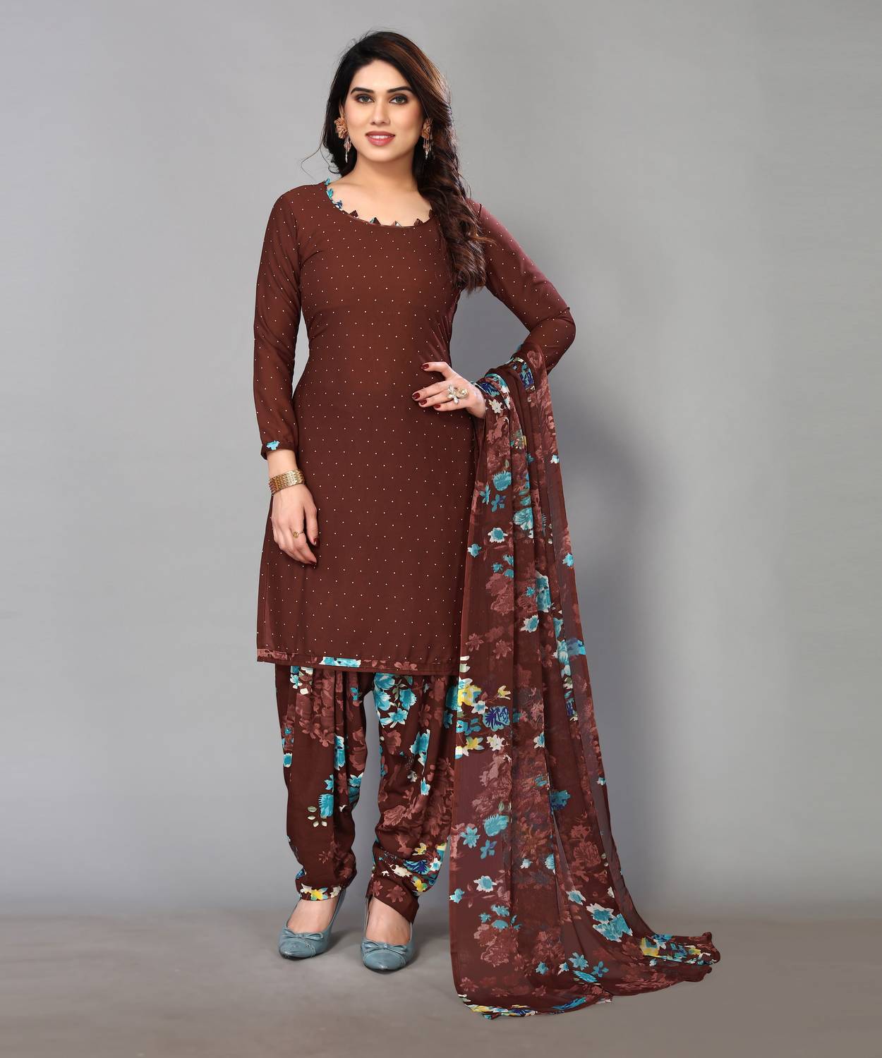 ANOKHISTYLE Crepe Printed Salwar Suit Material