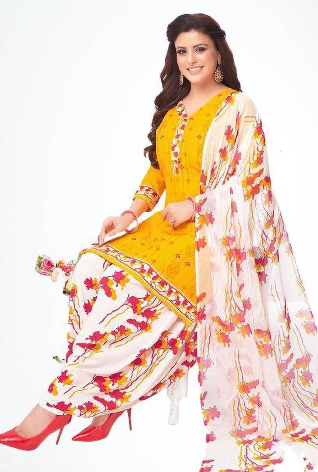 The Aumki Crepe Printed Salwar Suit Material