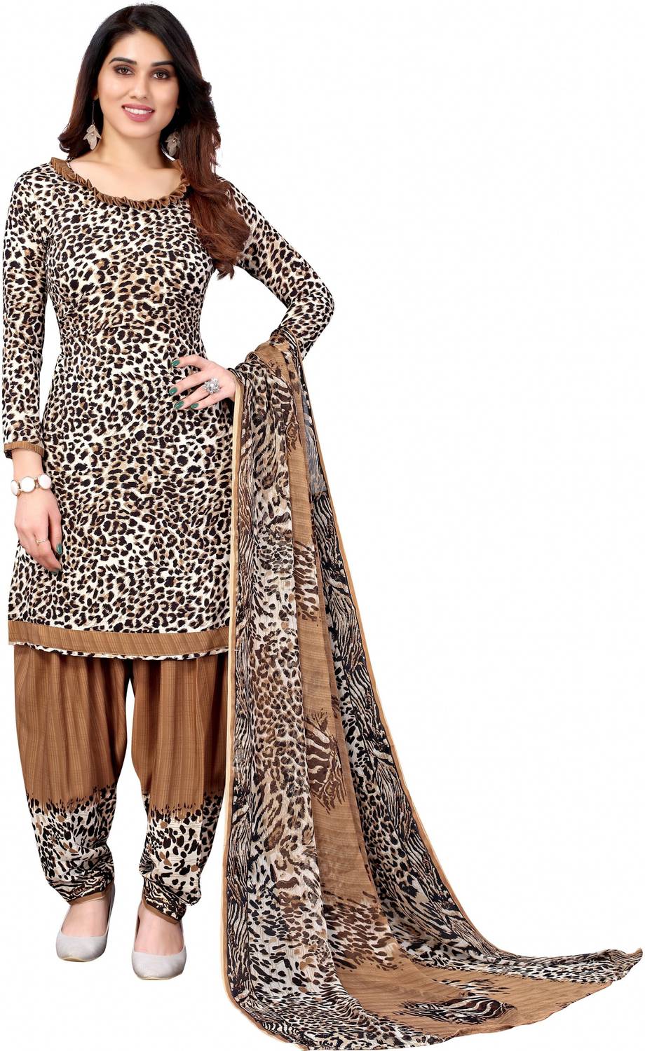 The Aumki Crepe Printed Salwar Suit Material
