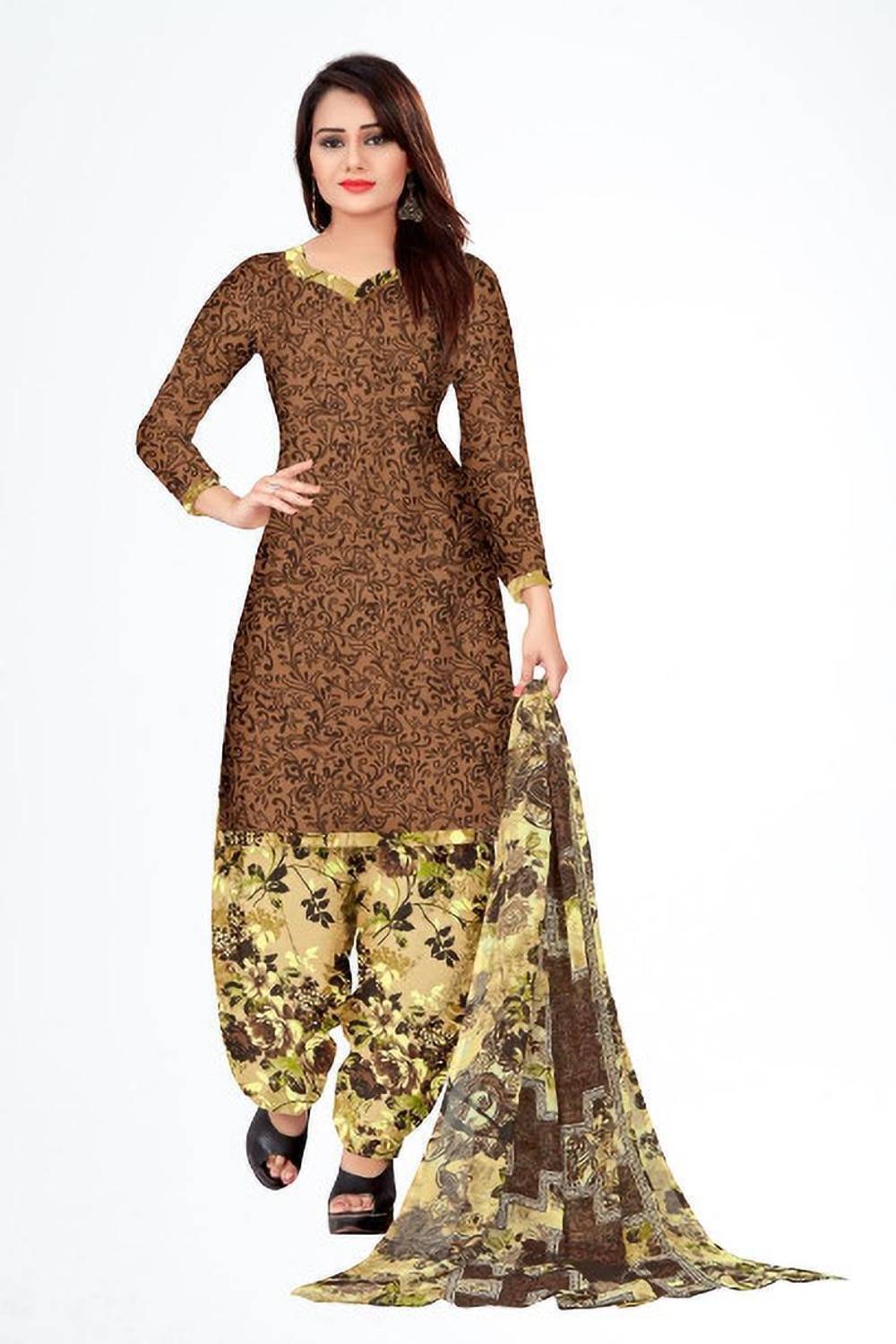 The Aumki Crepe Printed Salwar Suit Material