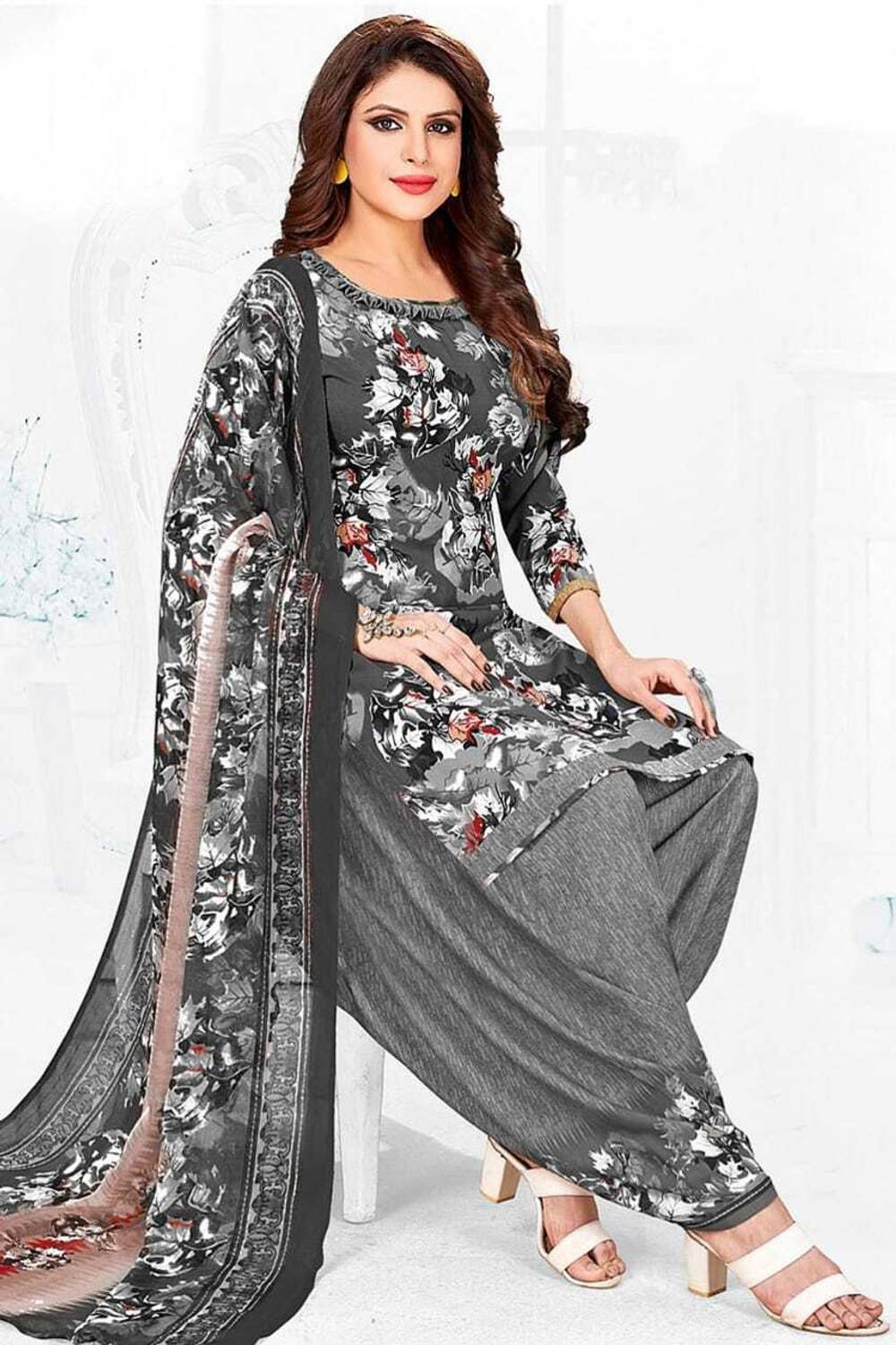 Aagam Crepe Printed Salwar Suit Material