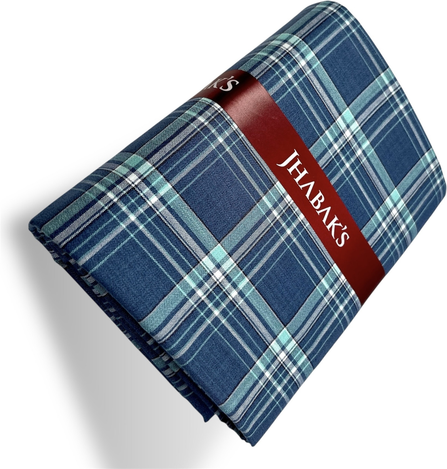 Image of JHABAK'S Unstitched Cotton Blend Shirt Fabric Checkered