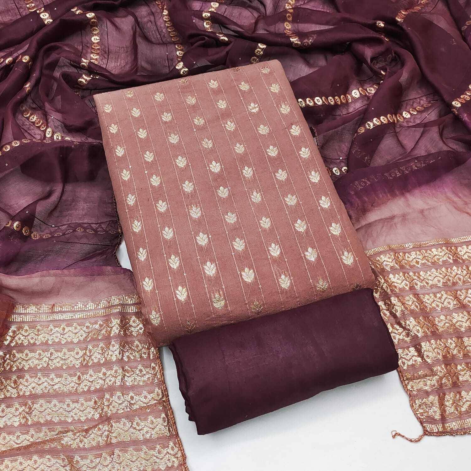 KURTAKULTURE Pure Silk Printed Salwar Suit Material