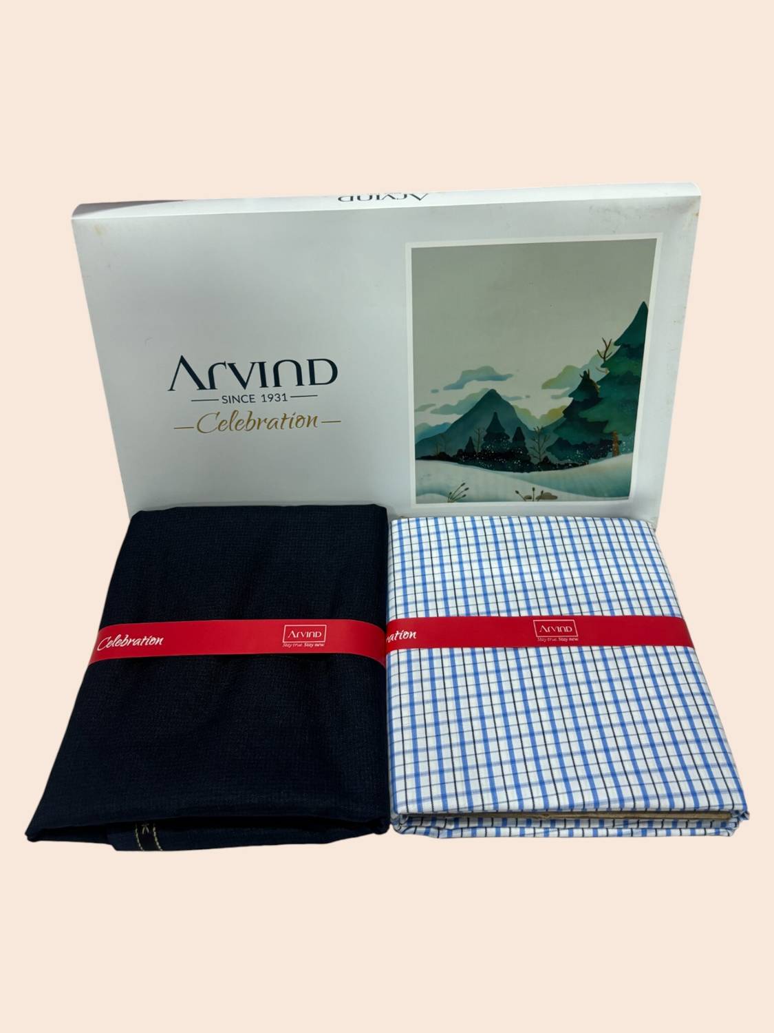 Arvind Cotton Blend Checkered Shirt & Trouser Fabric