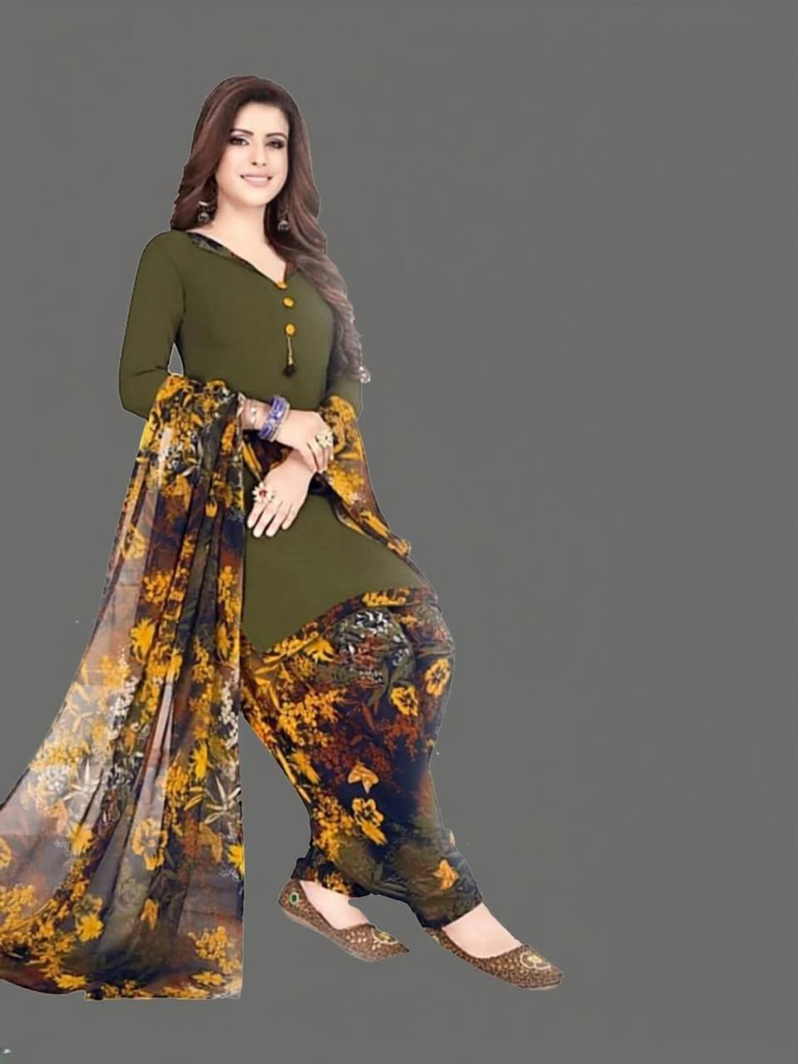 ANIRAV Crepe Printed Salwar Suit Material