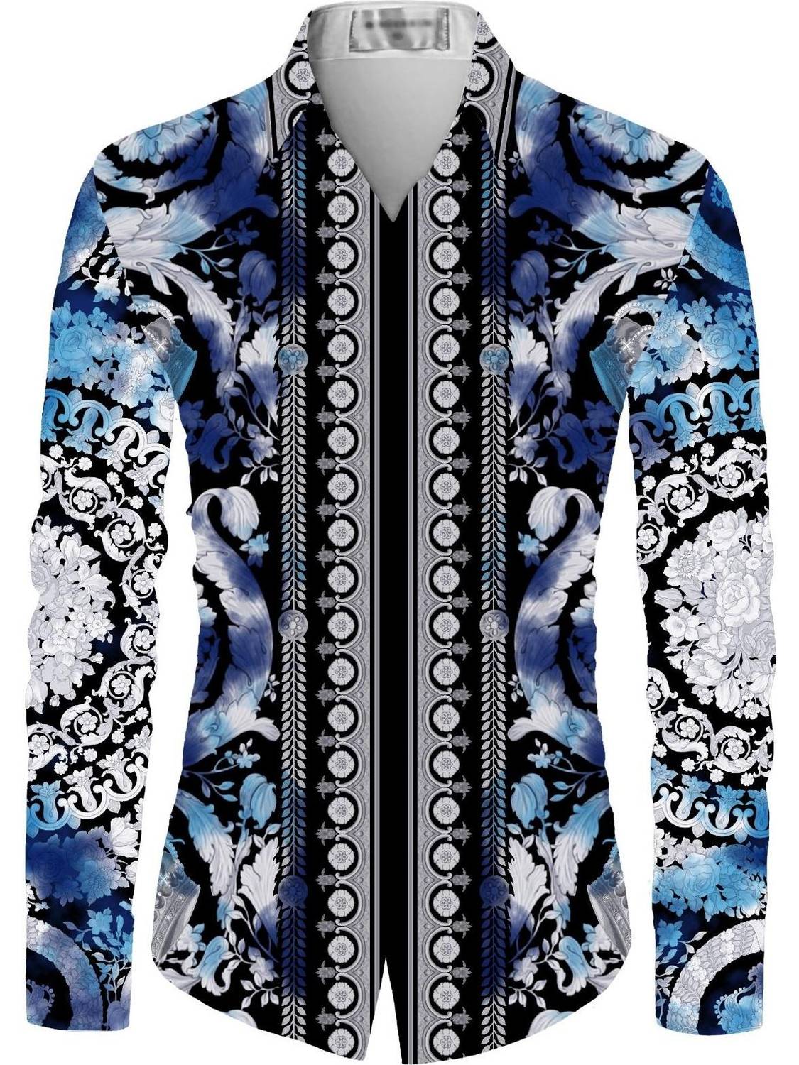 BDR ENTERPRISE Cotton Blend Printed Shirt Fabric