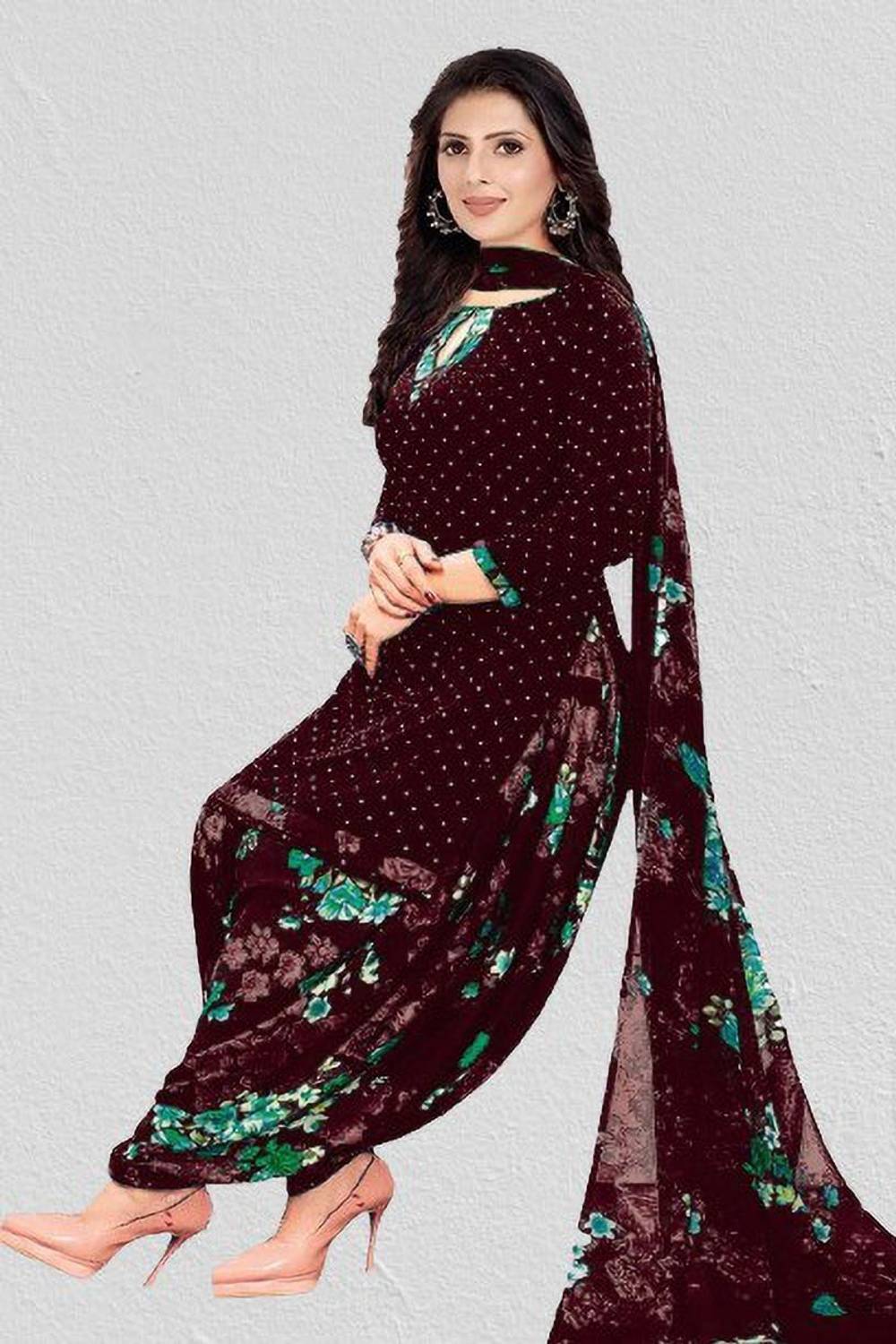 Amazia Crepe Printed Salwar Suit Material
