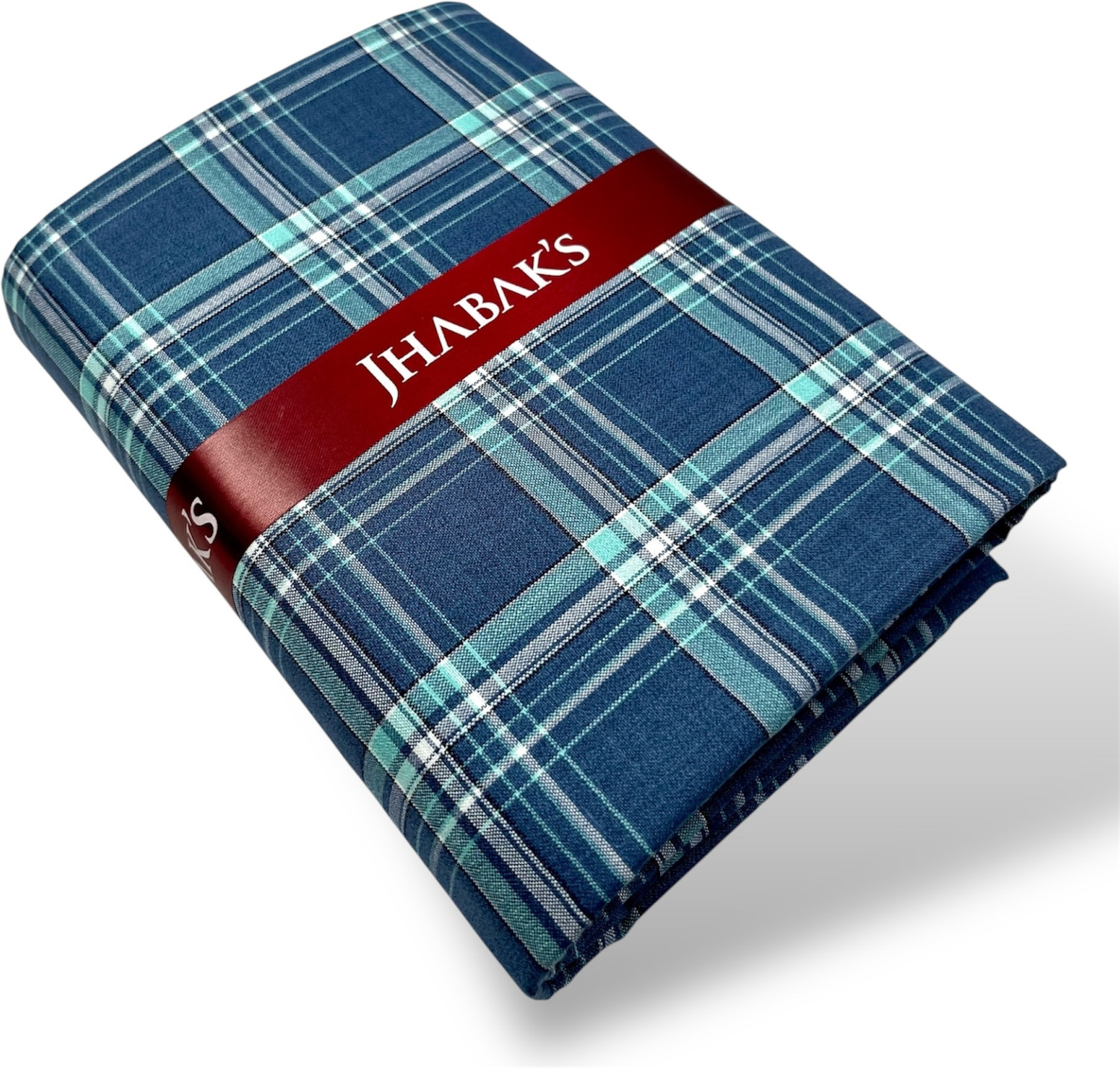 Image of JHABAK'S Unstitched Cotton Blend Shirt Fabric Checkered