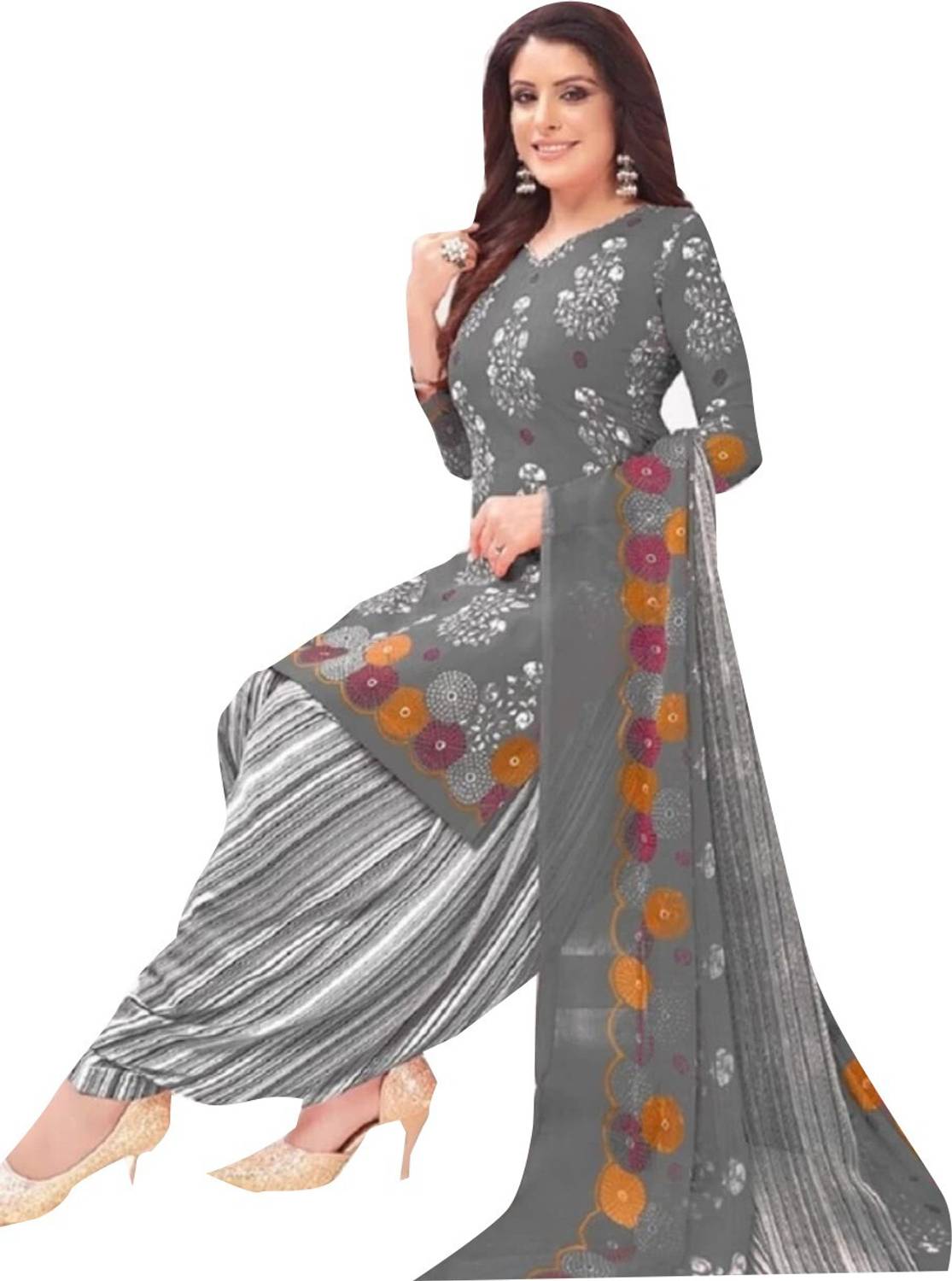 ANIRAV Crepe Printed Kurta & Patiyala Material