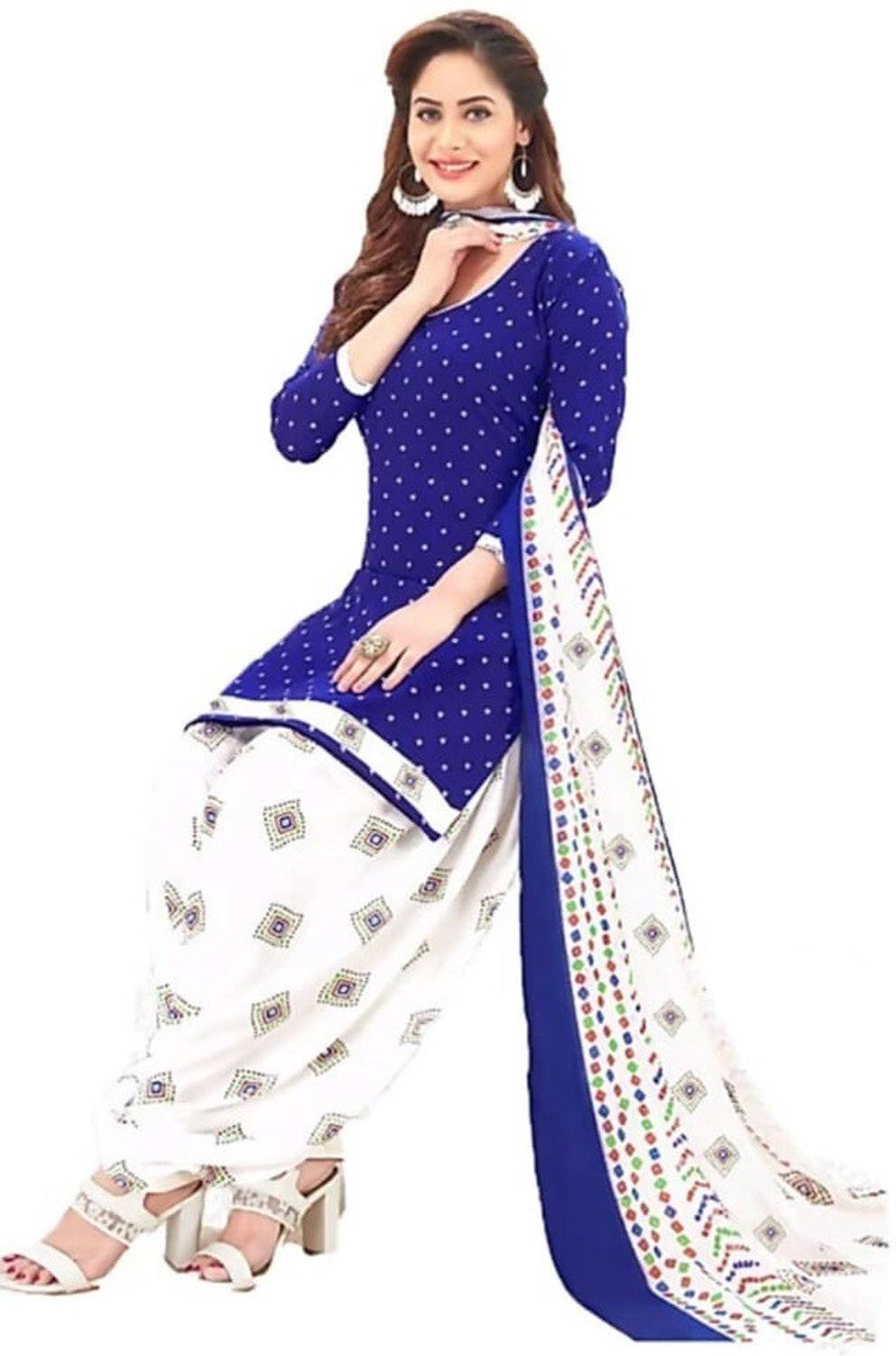 ANJAVI FASHION Crepe Printed Salwar Suit Material