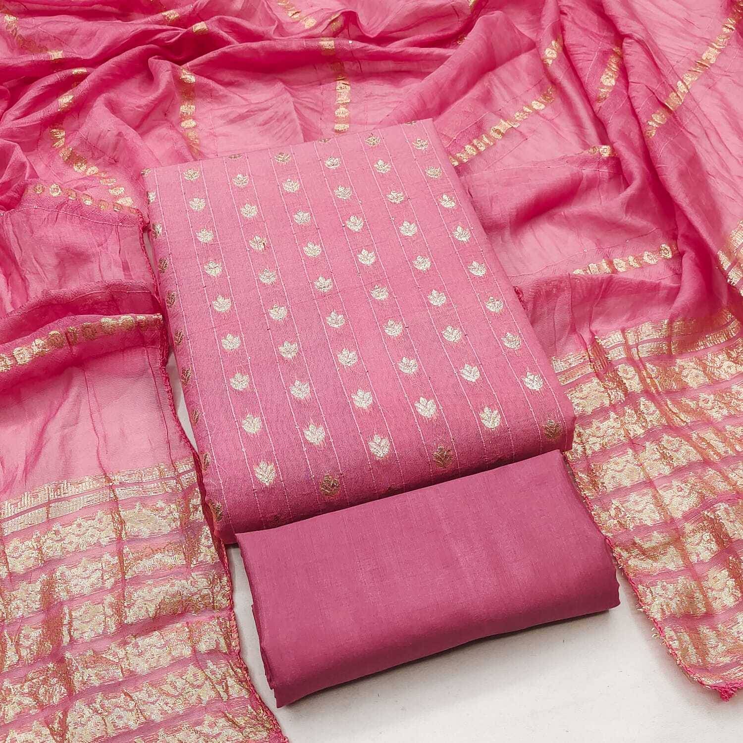 Ashiya Fab Jacquard Embroidered Salwar Suit Material