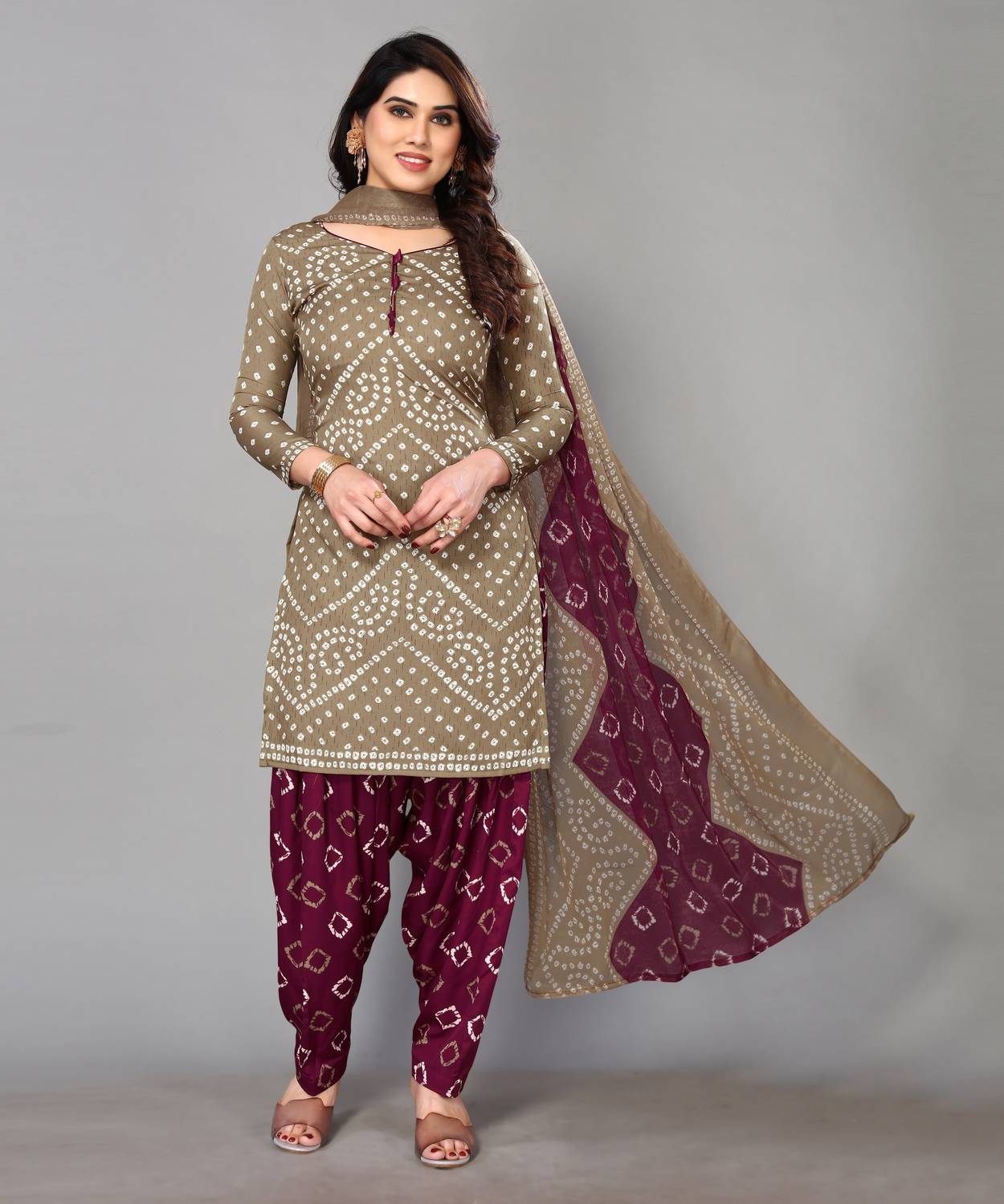 ANOKHISTYLE Crepe Printed Salwar Suit Material