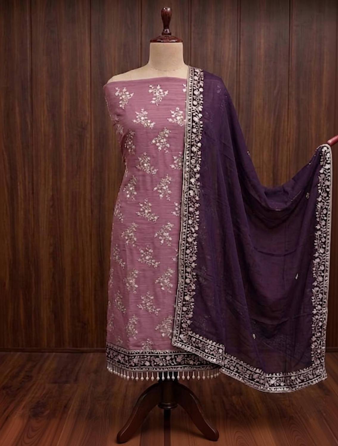 BlissFlair Georgette Embroidered Salwar Suit Material