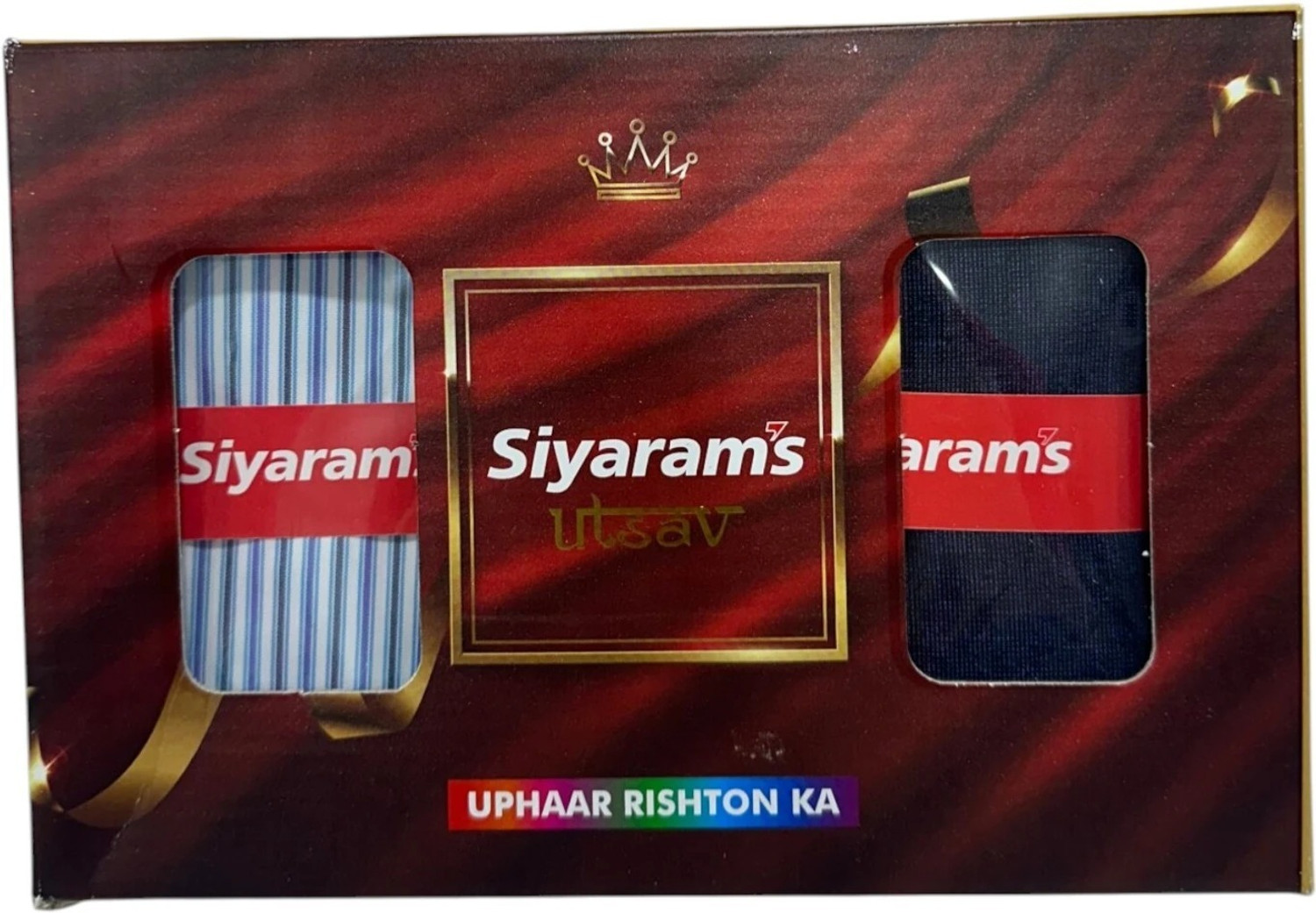 Image of siyaram Cotton Blend Striped Shirt & Trouser Fabric