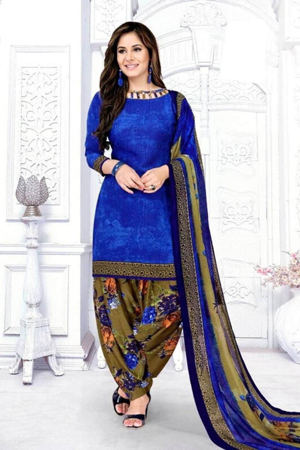 SEWDHAGA Crepe Printed Kurta & Patiyala Material