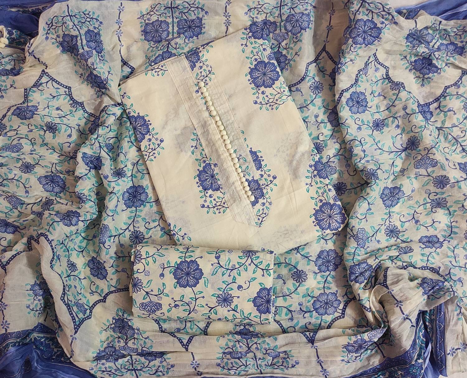 GC80 BY GAURI COLLECTION Pure Cotton Self Design Salwar Suit Material