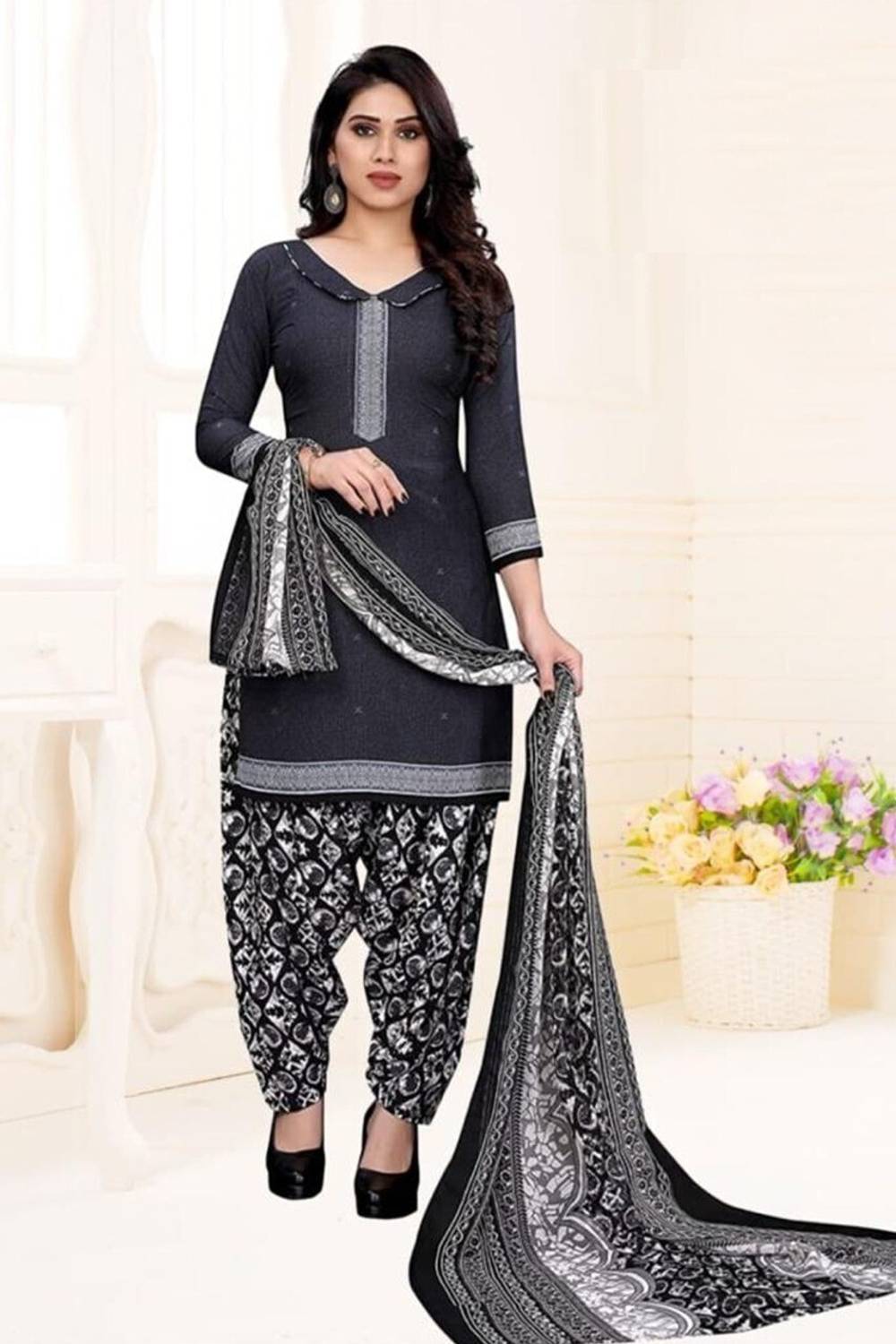 Amazia Crepe Printed Salwar Suit Material