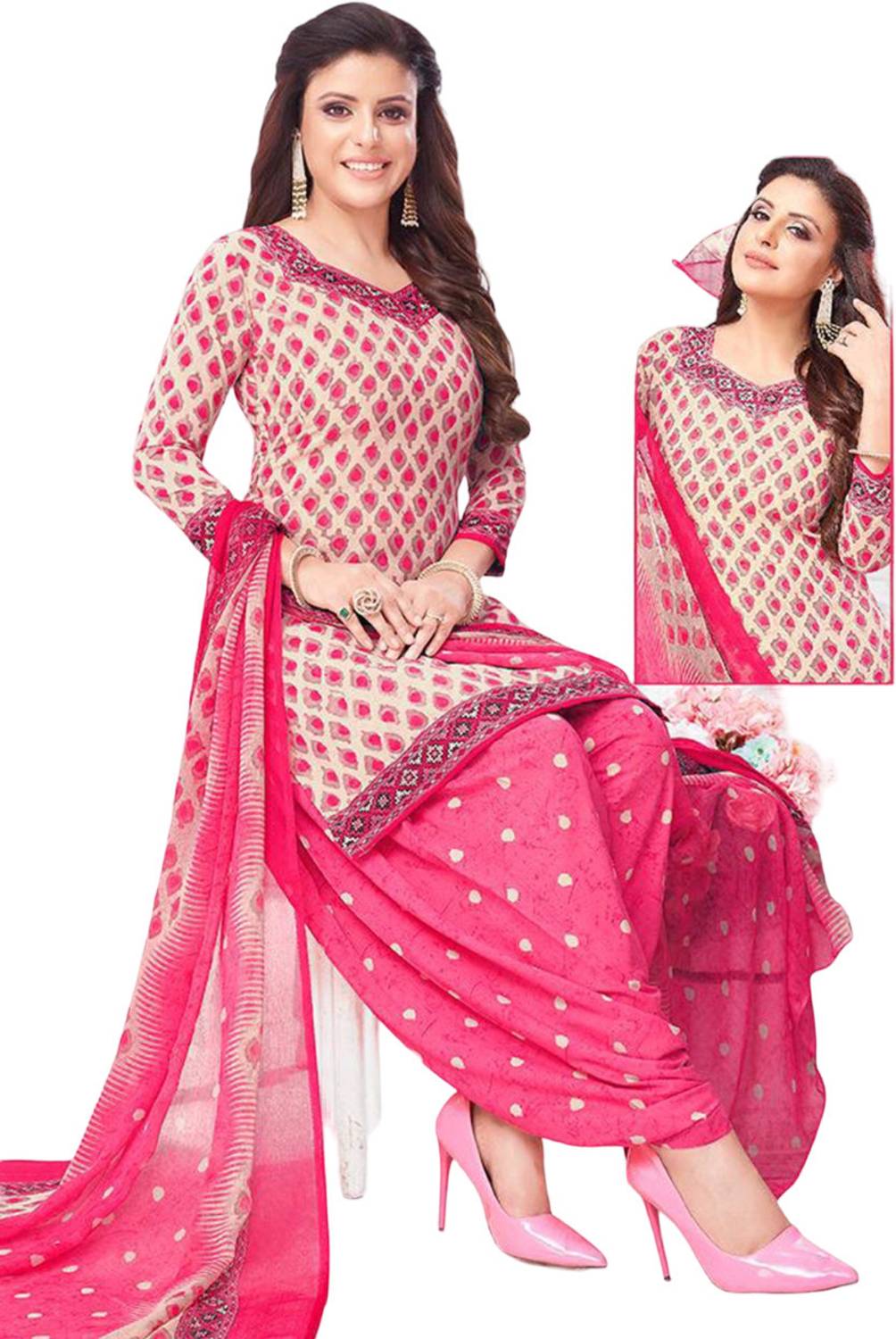 Amazia Crepe Printed Salwar Suit Material