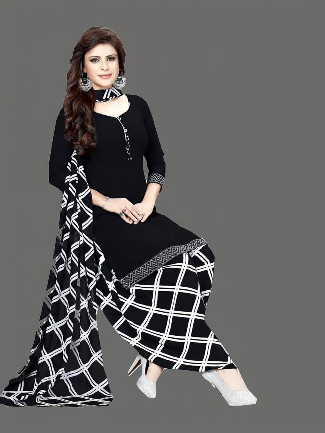 ANIRAV Crepe Printed Salwar Suit Material