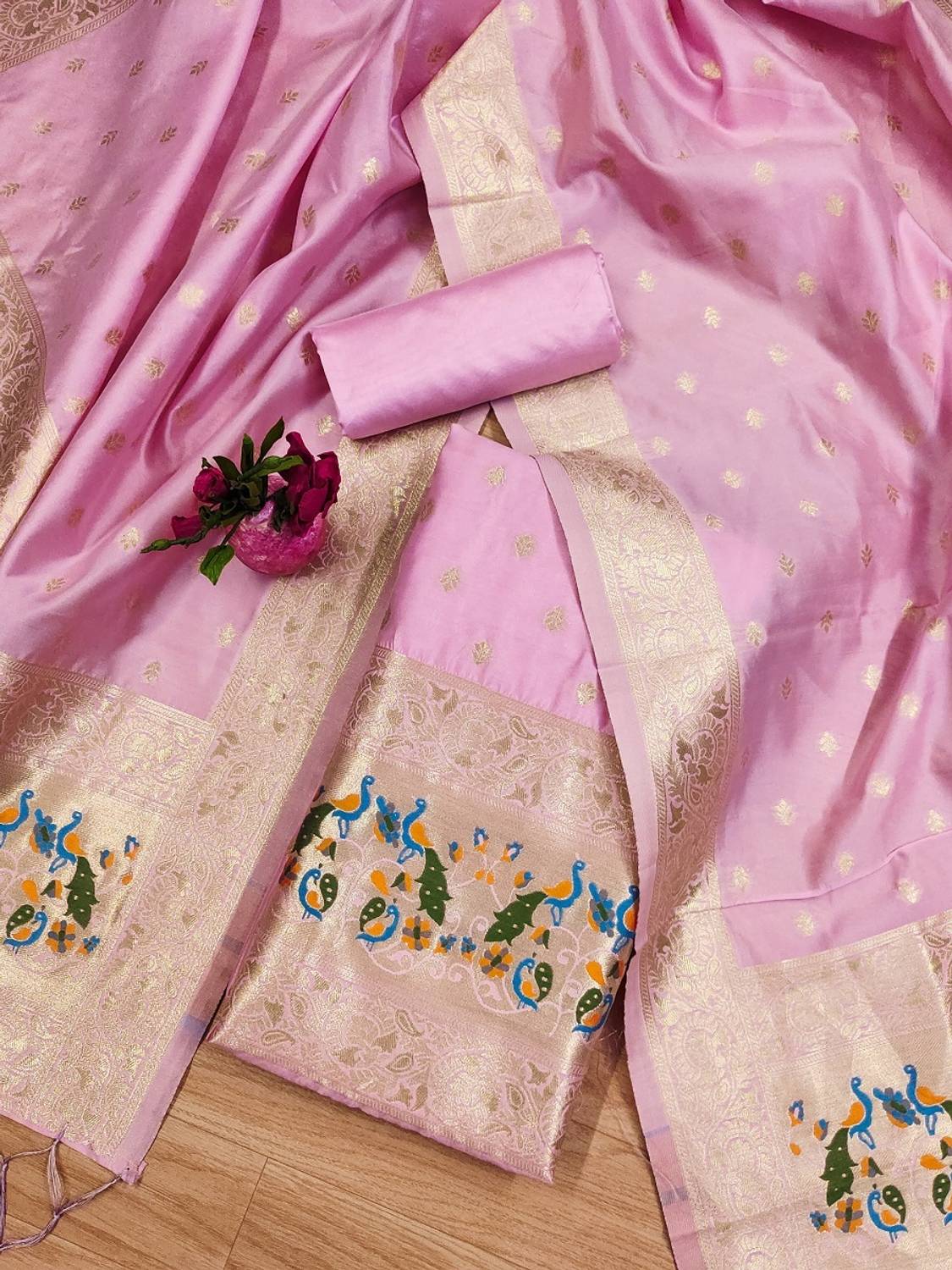 RAMRUT Pure Silk Solid Salwar Suit Material - Image 1