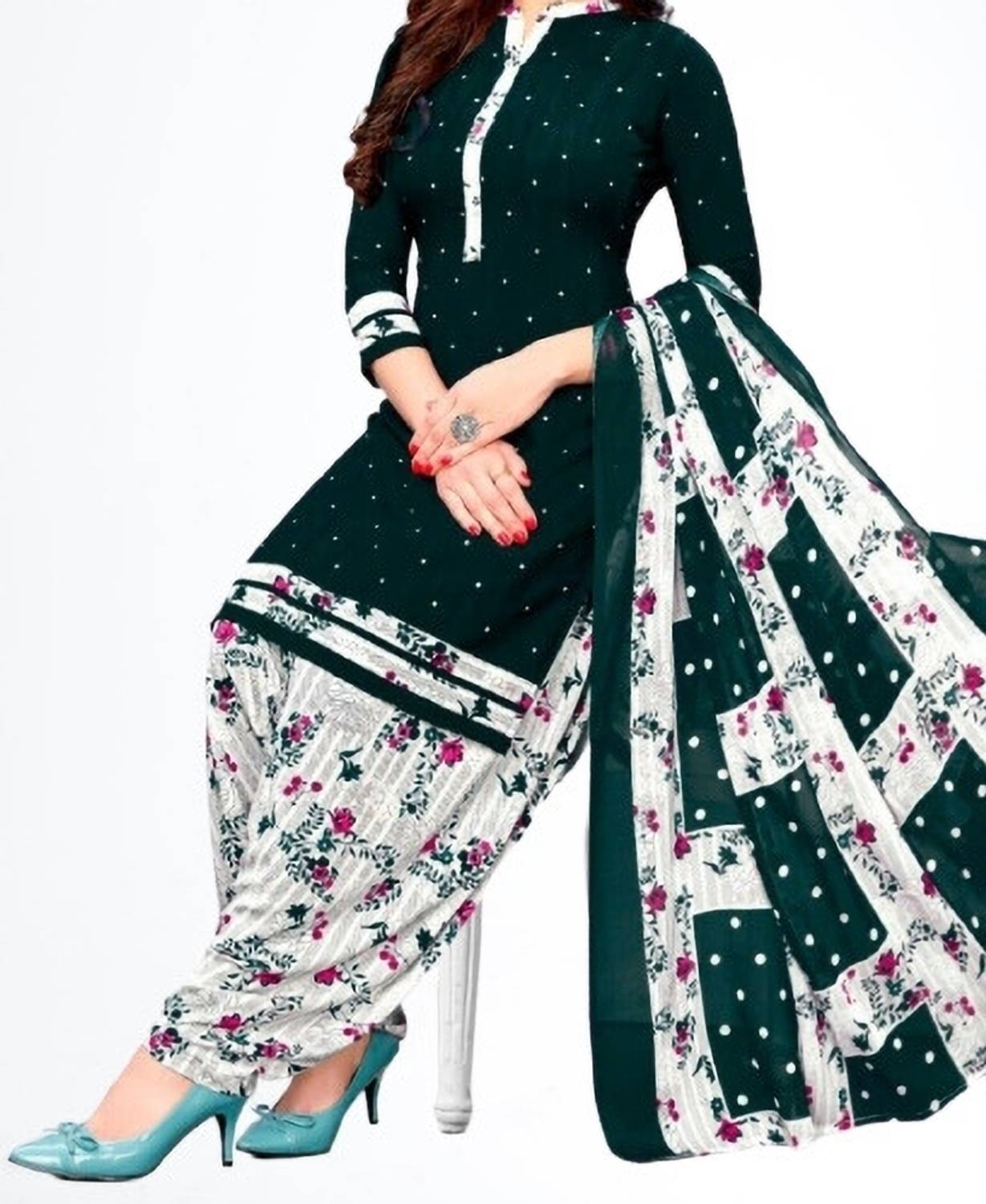 The Aumki Crepe Printed Salwar Suit Material