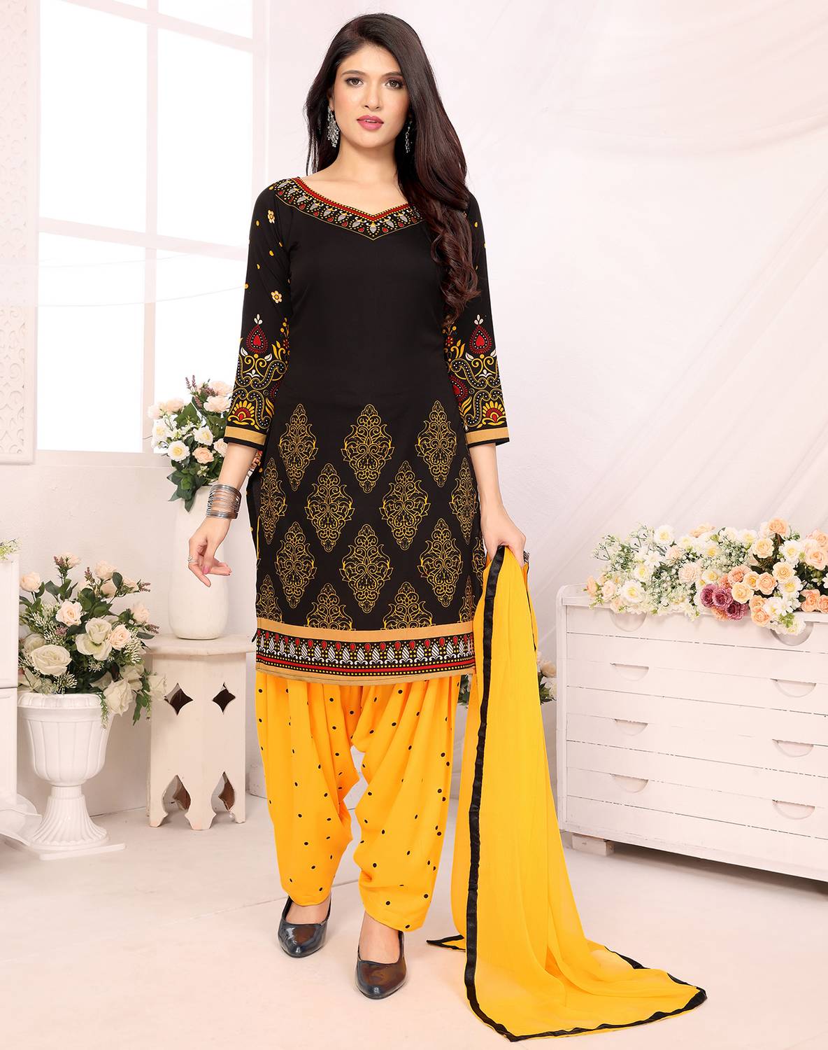Aditi Fashion Crepe Printed Salwar Suit Material Price in India - Buy Aditi Fashion Crepe Printed Salwar Suit Material online at Flipkart.com