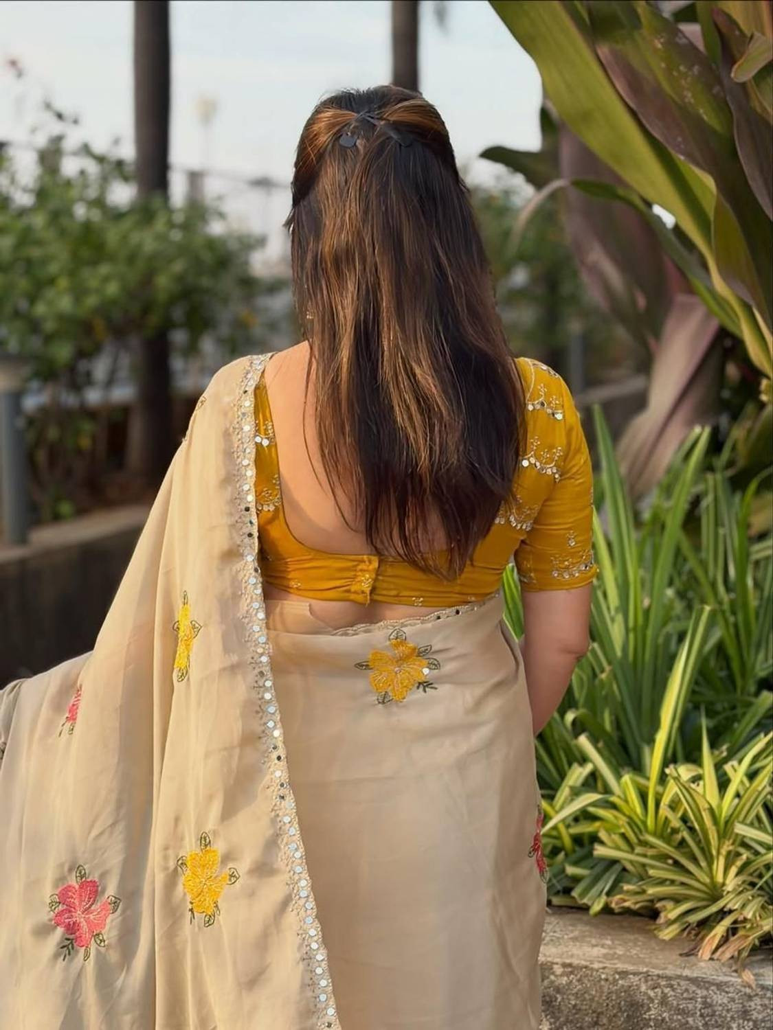 Image of Vivan Fab Silk Blend Embroidered Blouse Material