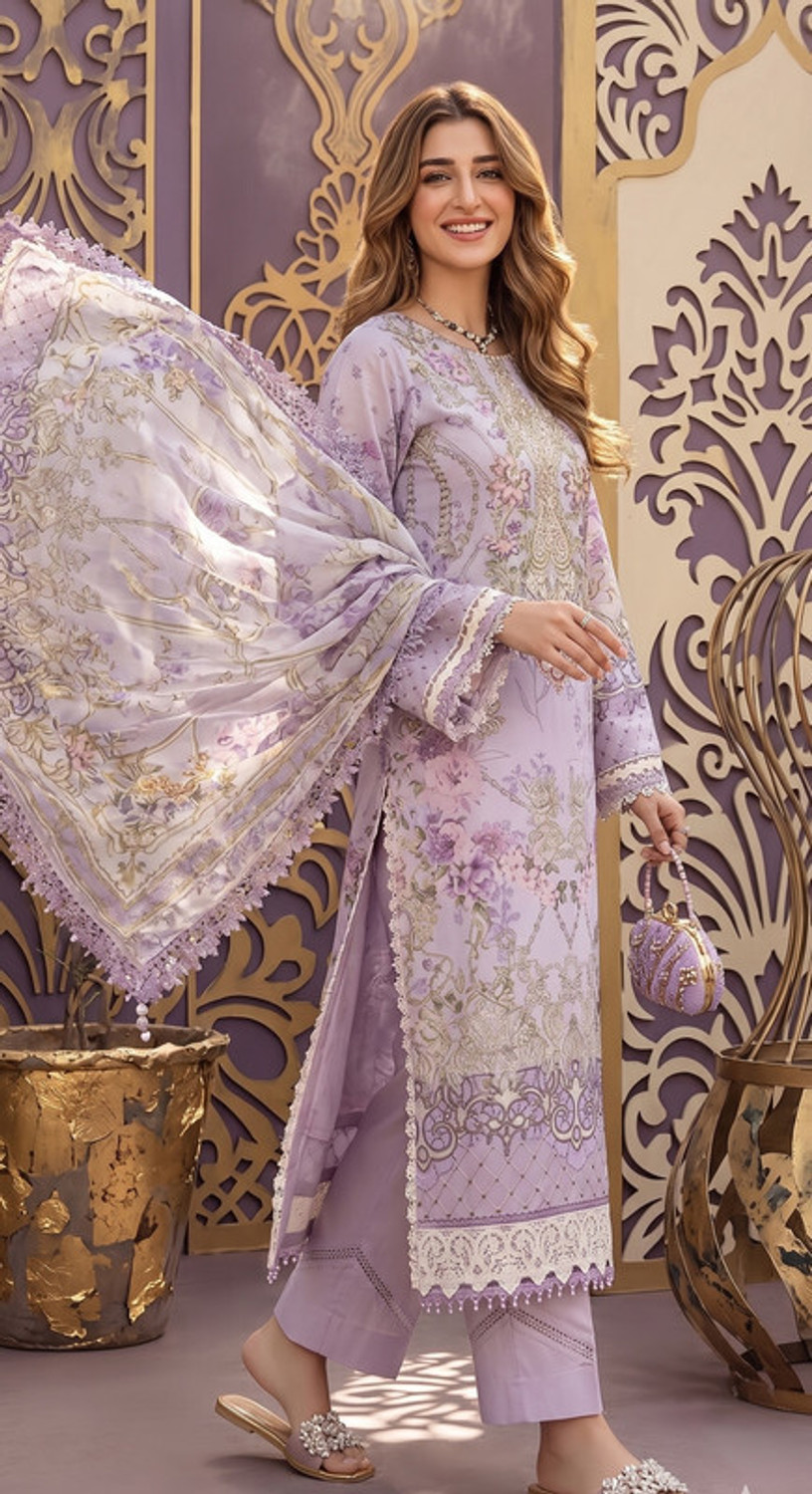 Image of HouseofRosaniya Pure Cotton Printed Salwar Suit Material