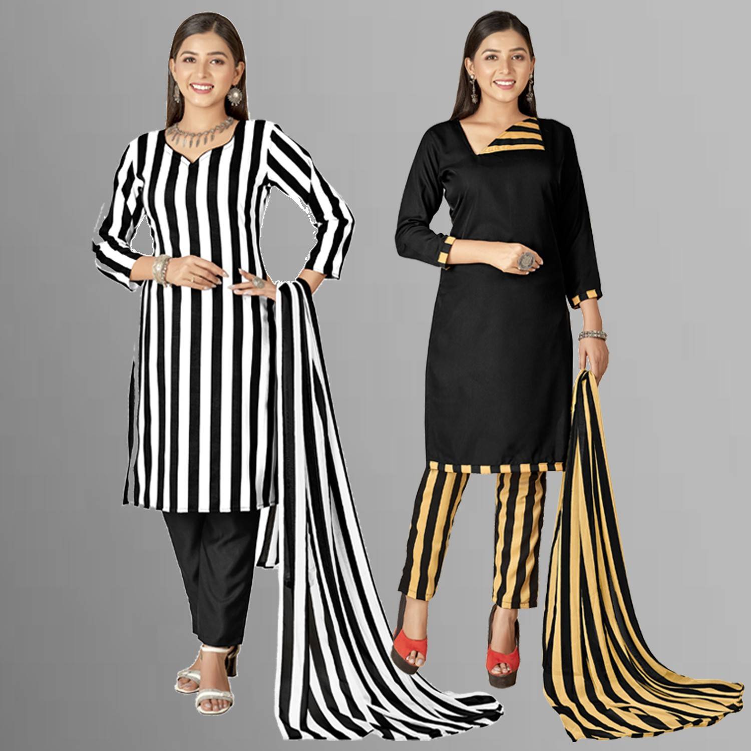 ANAND Crepe Printed Salwar Suit Material