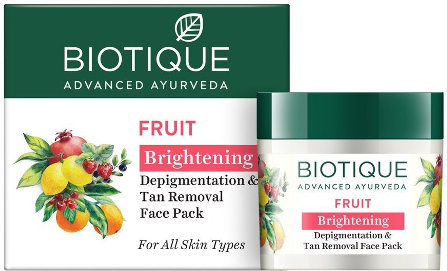 Image of BIOTIQUE Fruit Brightening Depigmentation & Tan Removal Face Pack