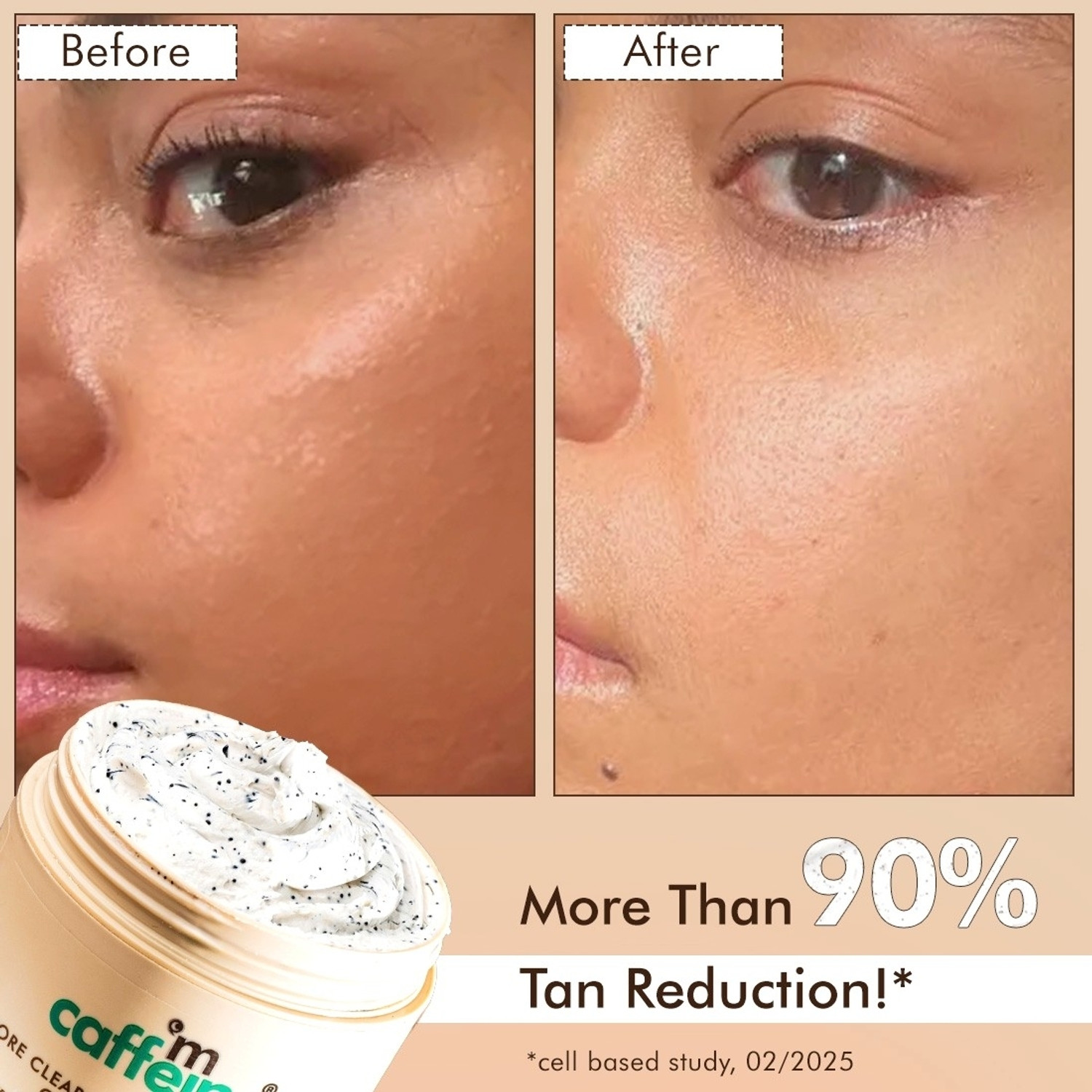 Image of mCaffeine Pore Cleanse Coffee Cookie Detan Face Mask | 9% AHA BHA, 3% Charcoal Face Pack