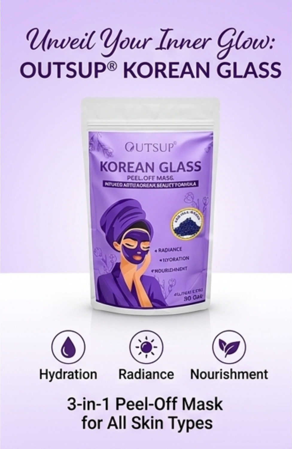 Image of OUTSUP Original Moroccan Blue Nila Powder Peel Of Mask | Brightening Skin Care (30 g)