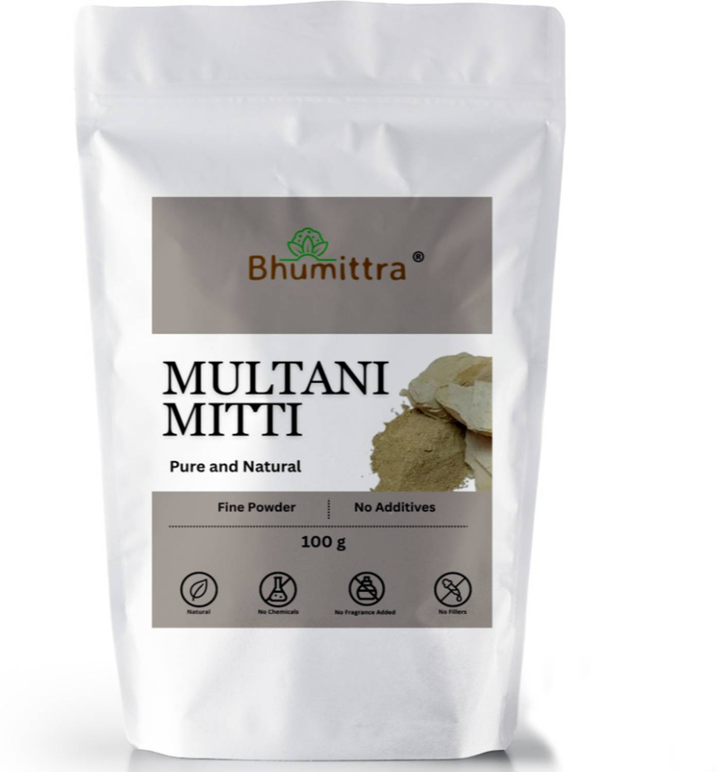 Bhumittra Multani Mitti Powder 100g | Pure and Natural | Great For Hair, Face, Skin