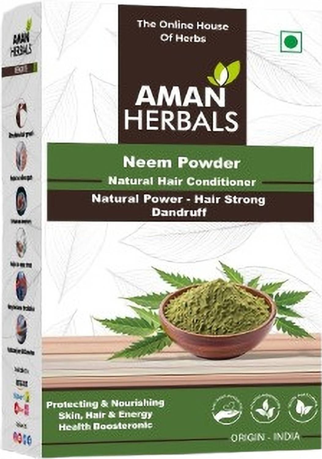 Aman Herbals Neem Powder for Skin & Hair Care | Pure Herbal Neem Leaf Powder