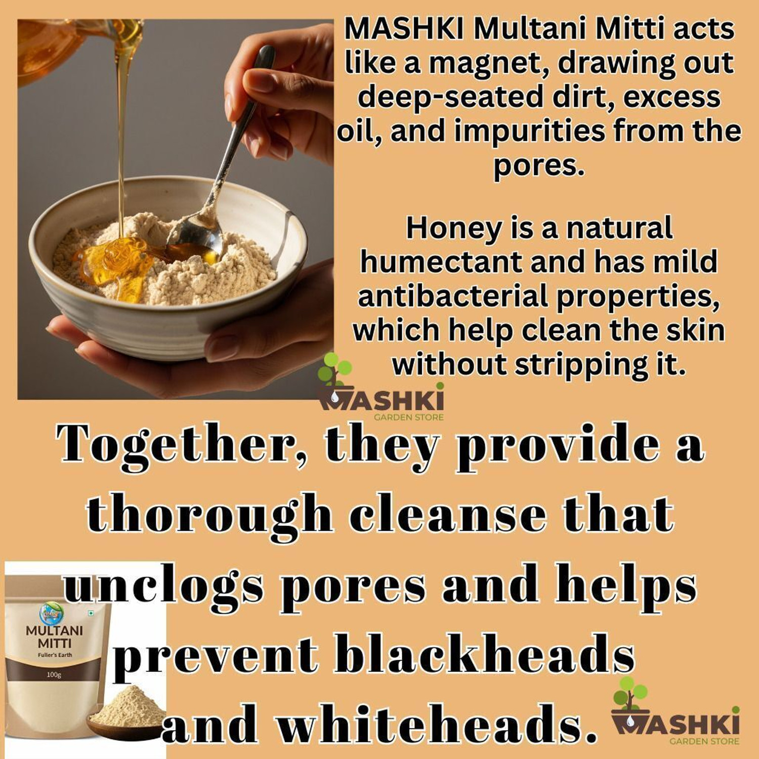 Image of MASHKI Multani Mitti 900 grams For Glowing Skin and Hair
