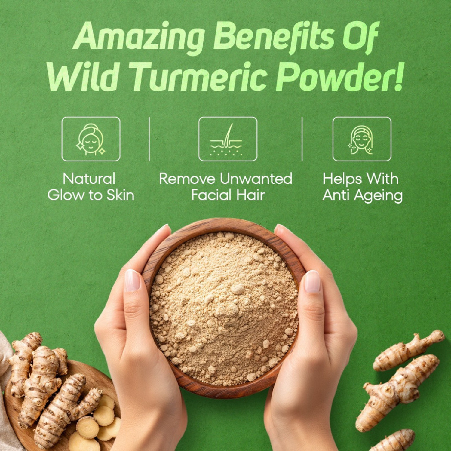 Image of MONBAIR Wild turmeric powder | Kasturi turmeric | kasturi haldi powder 100 g Pack of 1