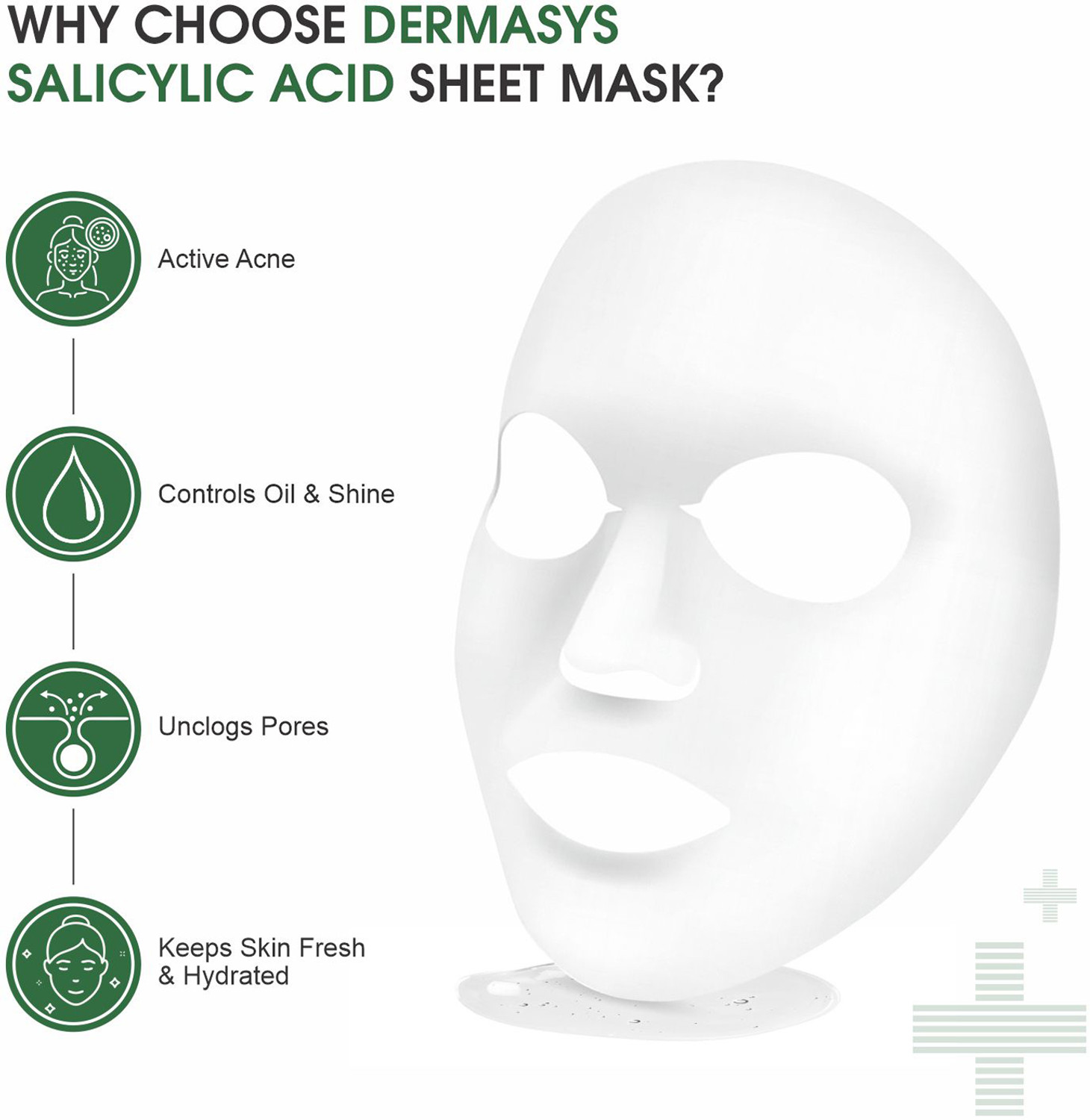 Image of Dermasys 1% Salicylic Acid Sheet Mask for Reduces Acne, Enlarged Pores & Fine Lines