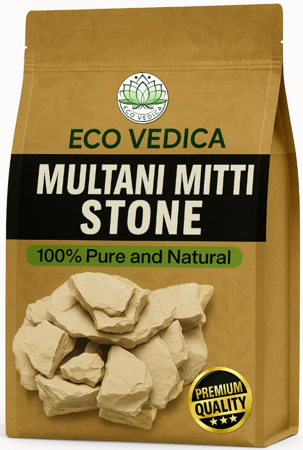 Image of Ecovedica 100 % Pure Multani Mitti / Earth Clay (500 g) Fuller's Earth Face Pack