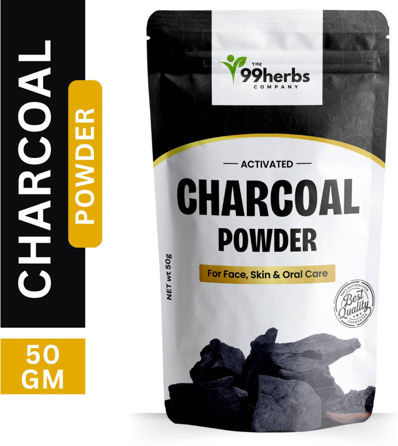 The 99 Herbs Company The 99 Herbs Activated Charcoal Powder – 100% Pure Natural Skin & Teeth Care