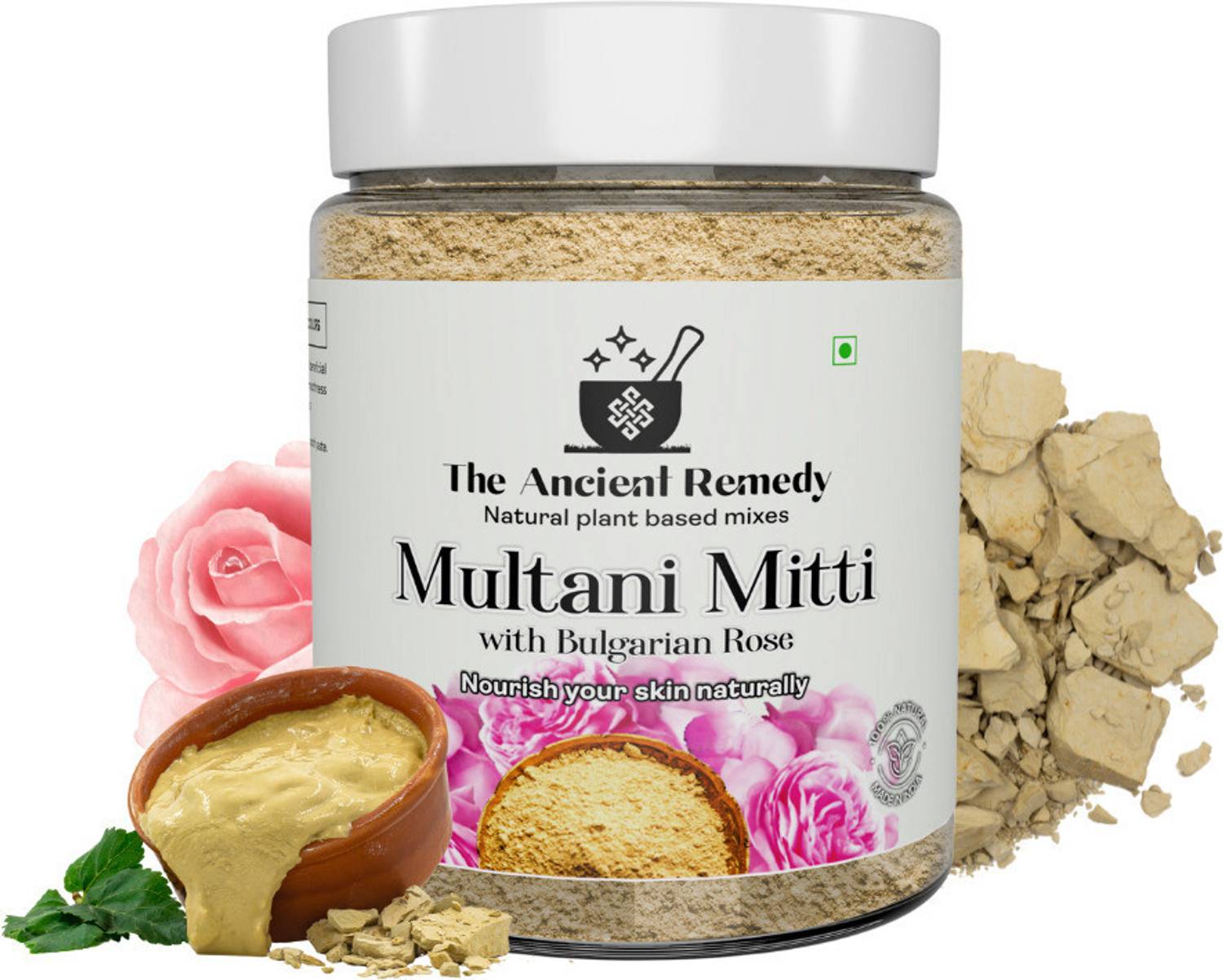 THE ANCIENT REMEDY Natural Multani Mitti Powder 110g for Hair & Skin Care, Glowing Skin