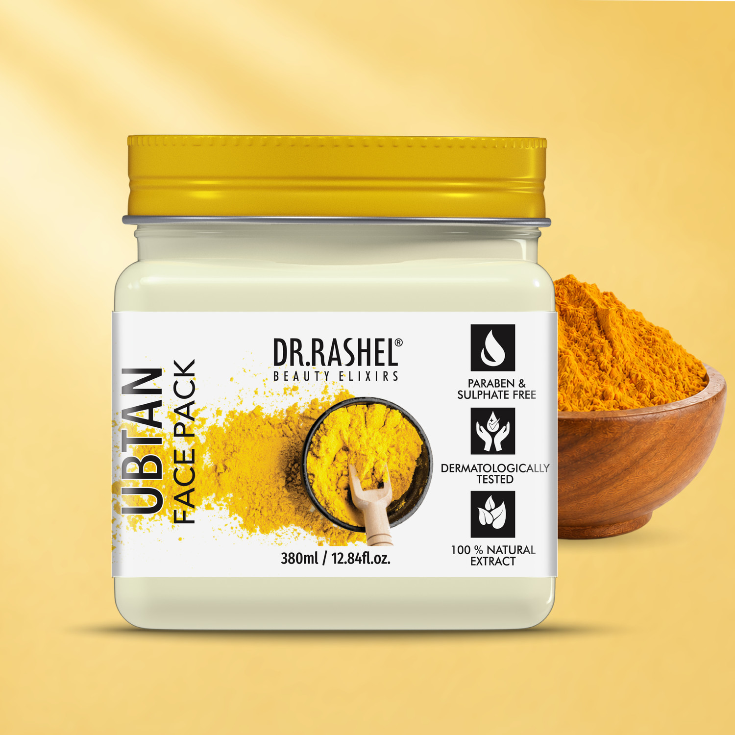 Image of DR.RASHEL Ubtan Face Pack For Skin with Turmeric & Sandal | Tan Removal & Skin Renewal