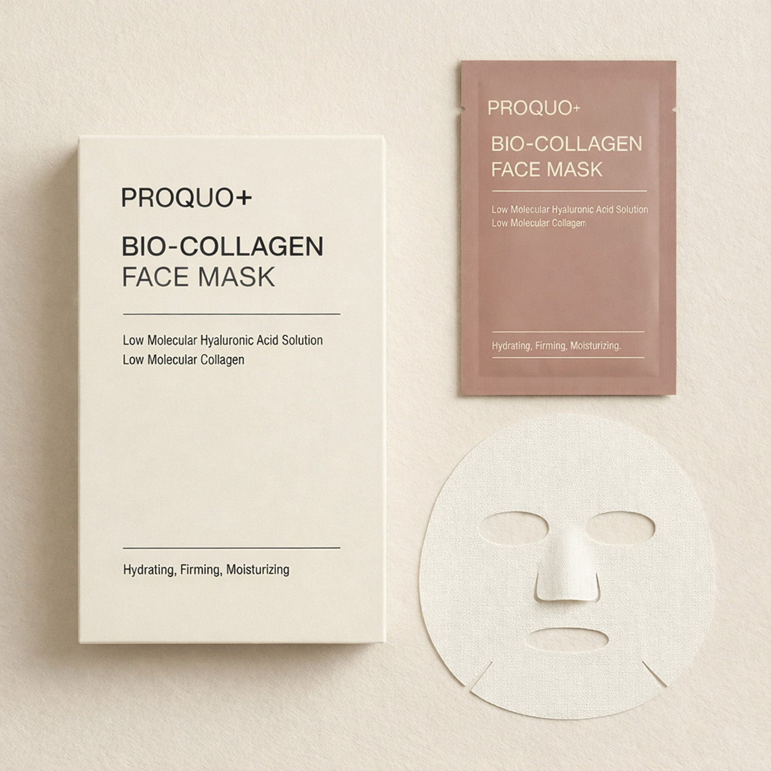 Image of PROQUO+ Hydrating Collagen Sheet Face Mask with Glow Moisturizing Korean Beauty Care