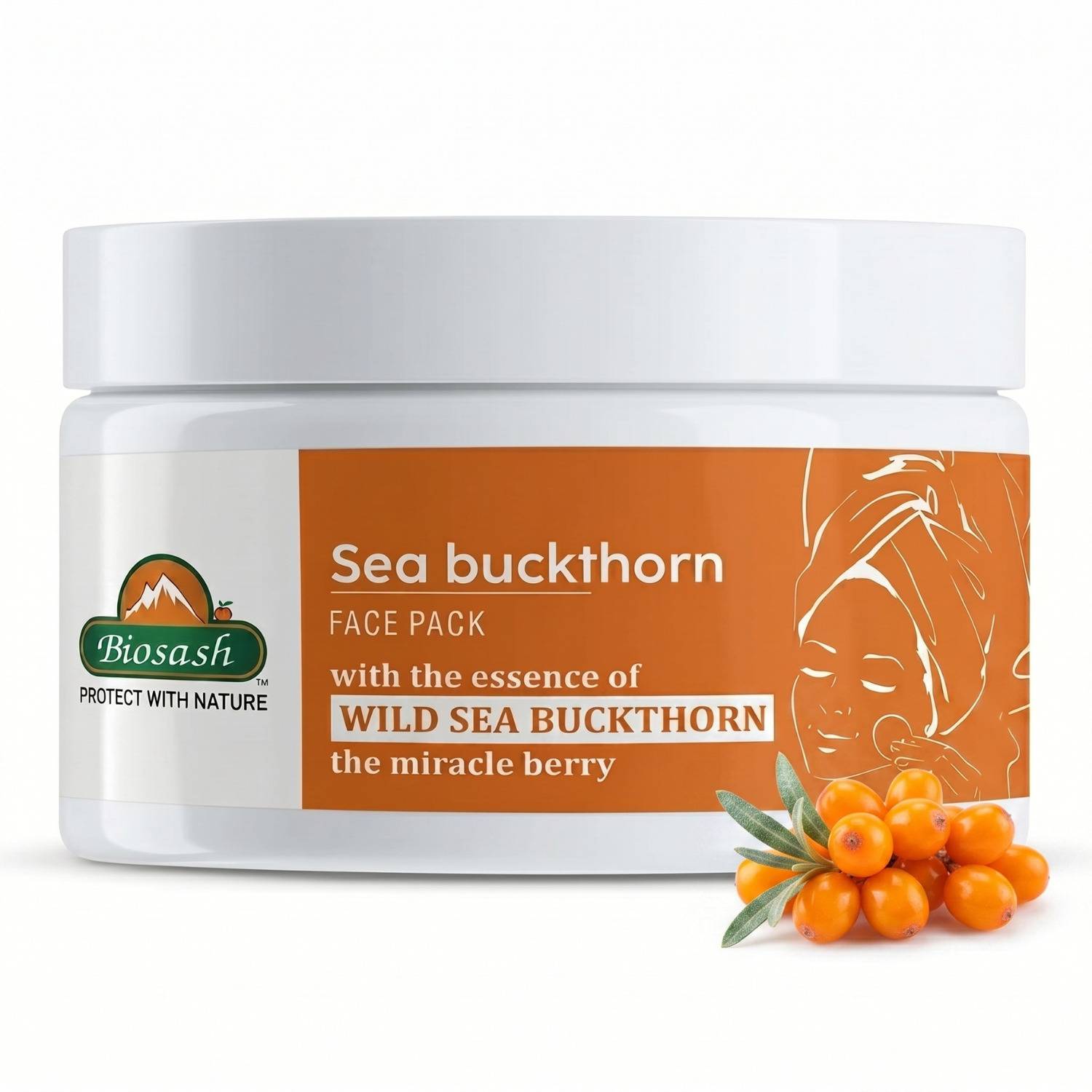 BIOSASH Sea Buckthorn Face Pack For Deep Cleansing & Rejuvenating Organic Sea Buckthorn