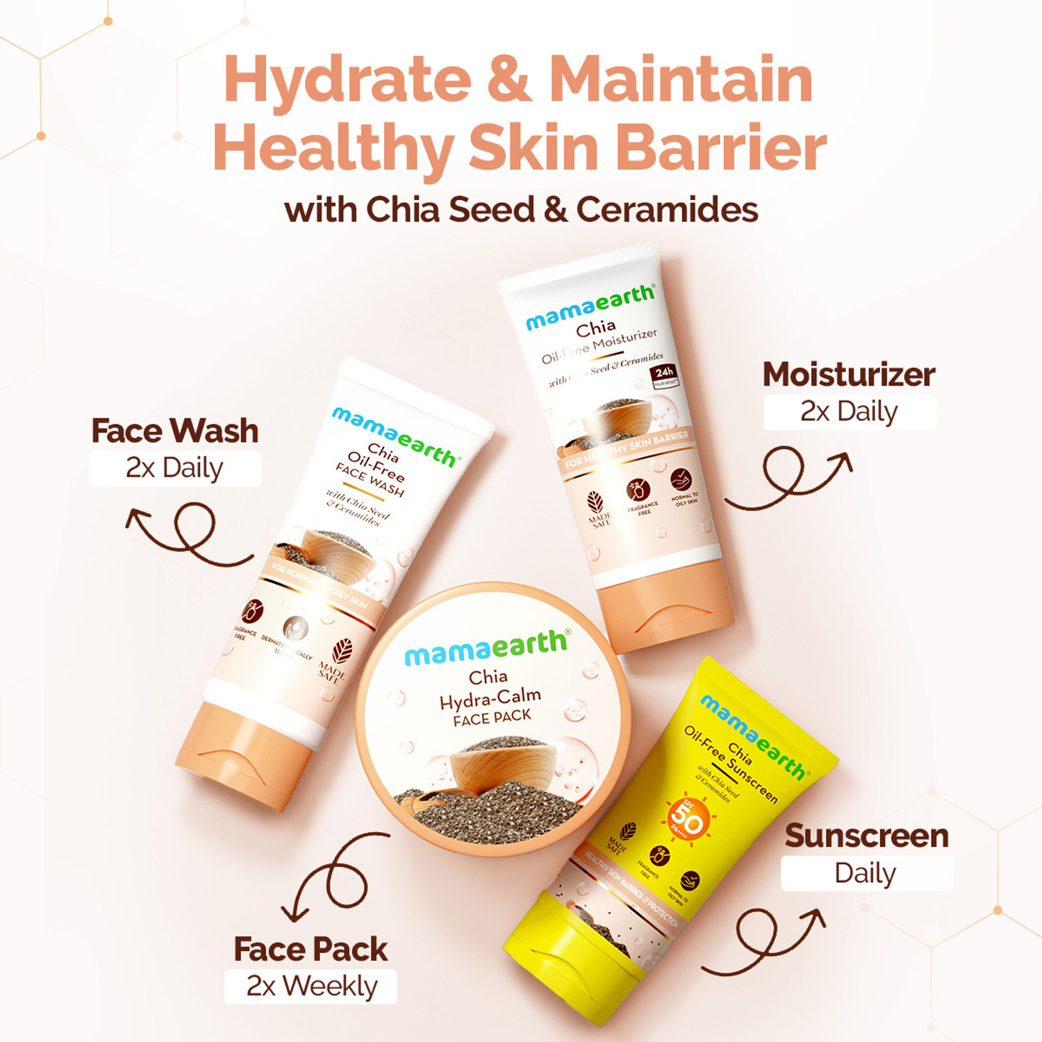Image of Mamaearth Chia Hydra-Calm Face Pack with Chia Seed & Ceramides for Healthy Skin Barrier