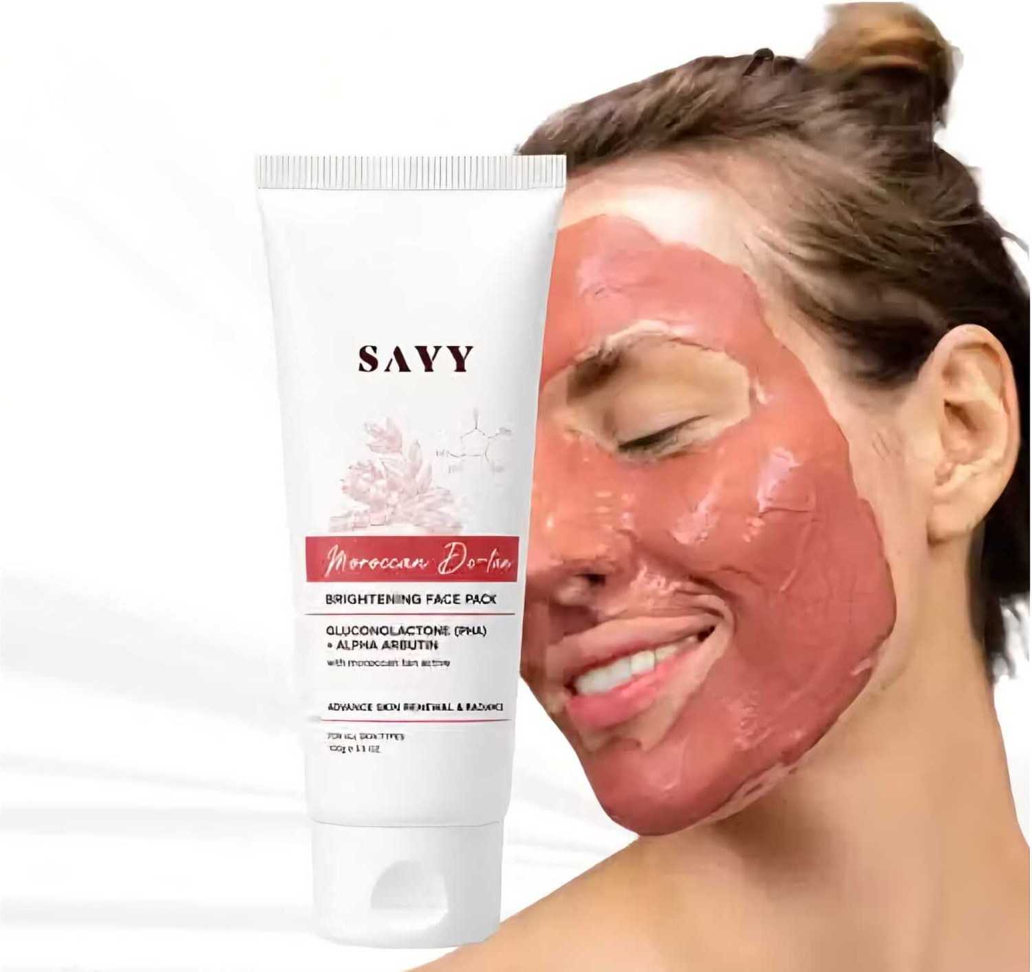Image of MOSHM Moroccan De-Tan Clay Face Wash, Tan Removal (50 ml)