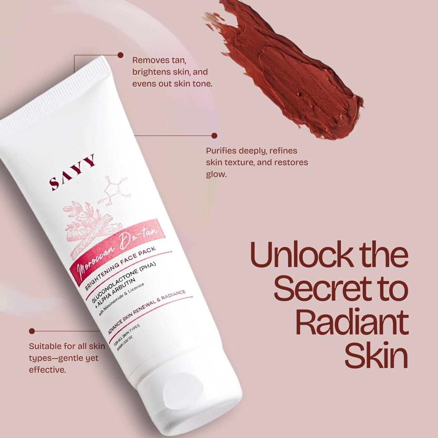SAYY Moroccan De-tan Brightening Face Pack - Image 3