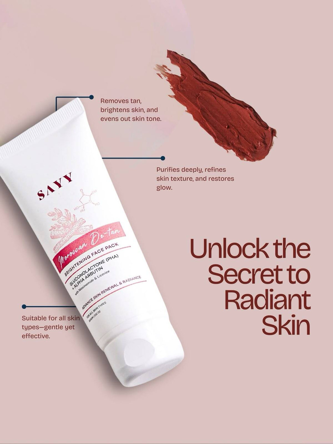 Image of ISHITAJ De-Tan Brightening Face Pack with Gentle Skin Nourishing Care Formula Daily