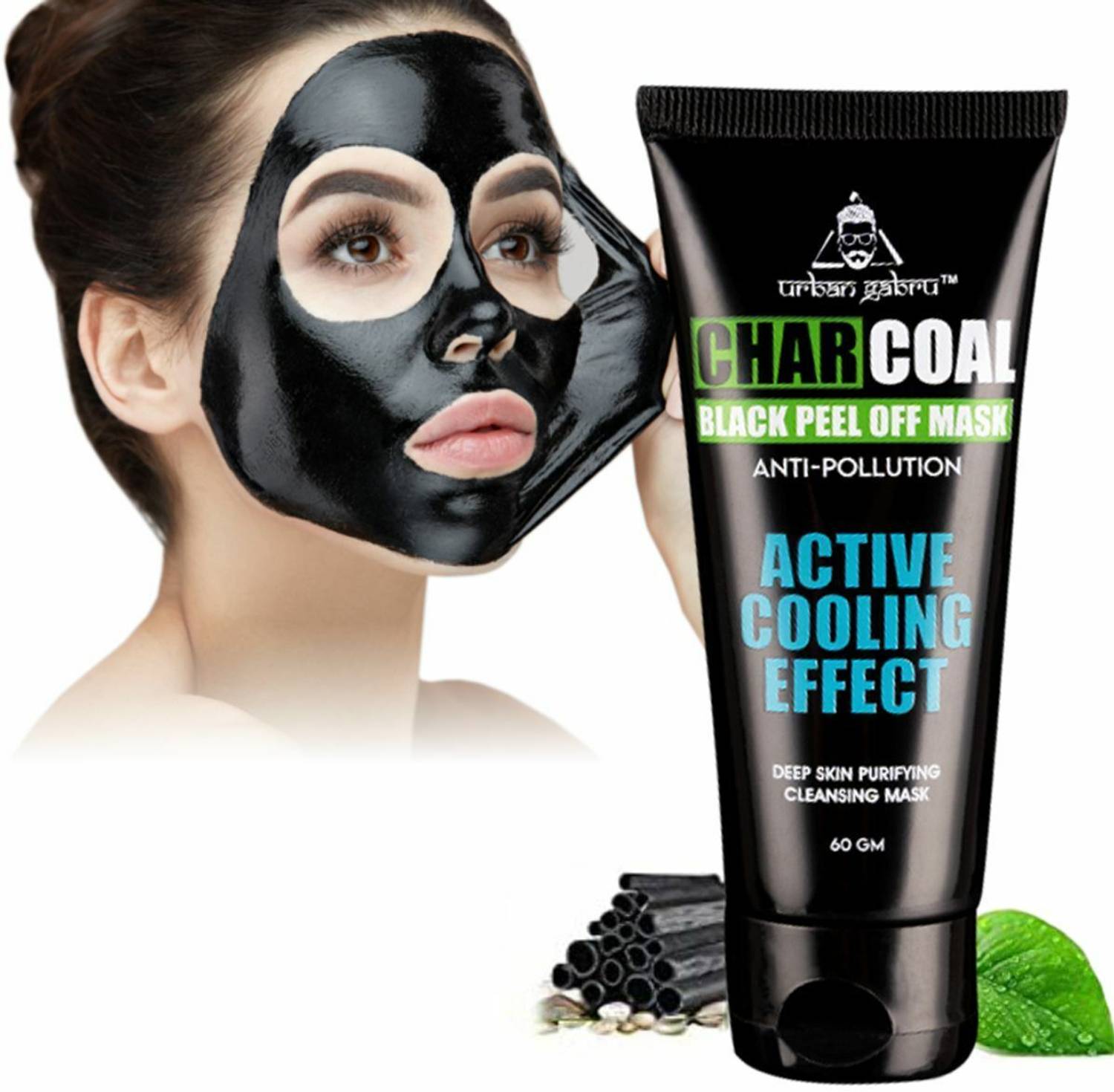 urbangabru Charcoal Black Peel Off Mask Anti pollution (60 g)