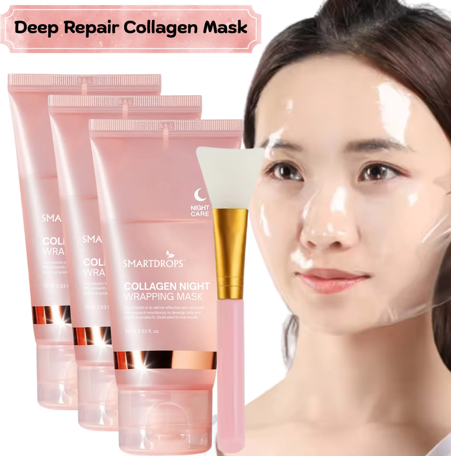 smartdrops Collagen Night Wrapping Peel Off Mask for Reducing Fine Lines