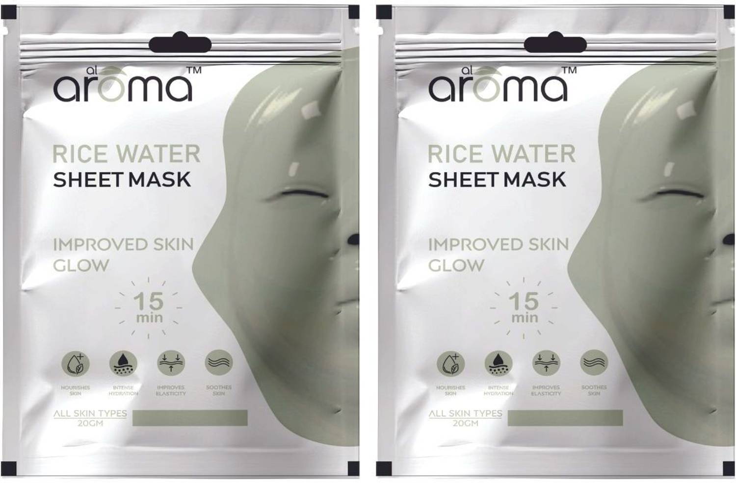 alaroma Rice Water Sheet Mask - Hydrate and Brighten for a Radiant Complexion
